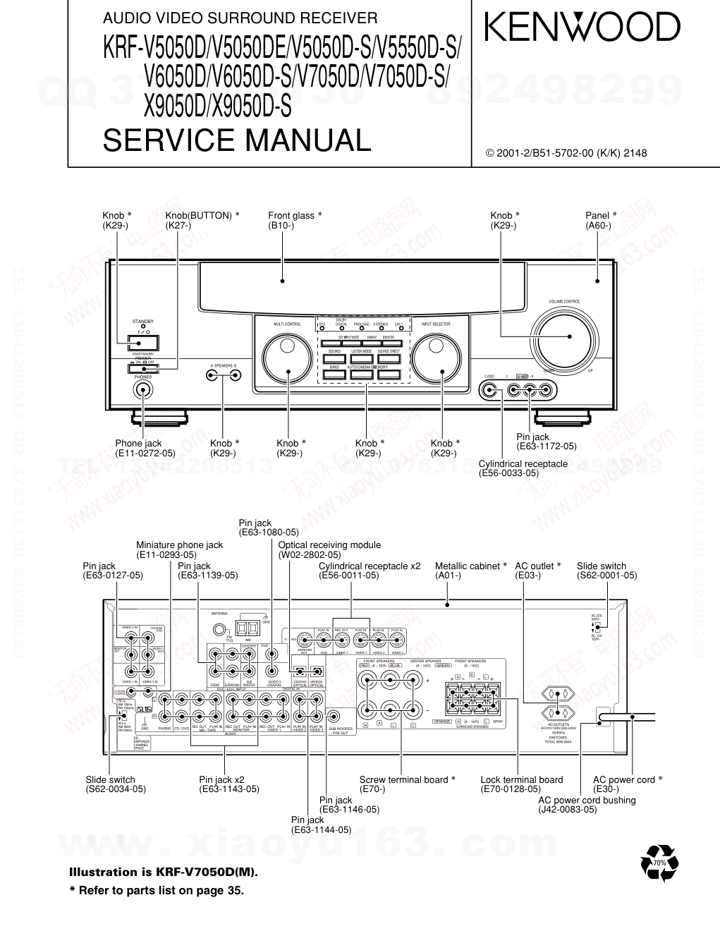 建伍KENWOOD KRF-V7050D音视频播放机电路图-0 建伍KENWOOD KRF-V7050D音视频播放机电路图-0