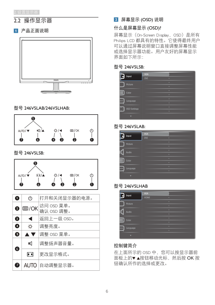 飞利浦246V5LSB93液晶显示器说明书-7 飞利浦246V5LSB93液晶显示器说明书-7