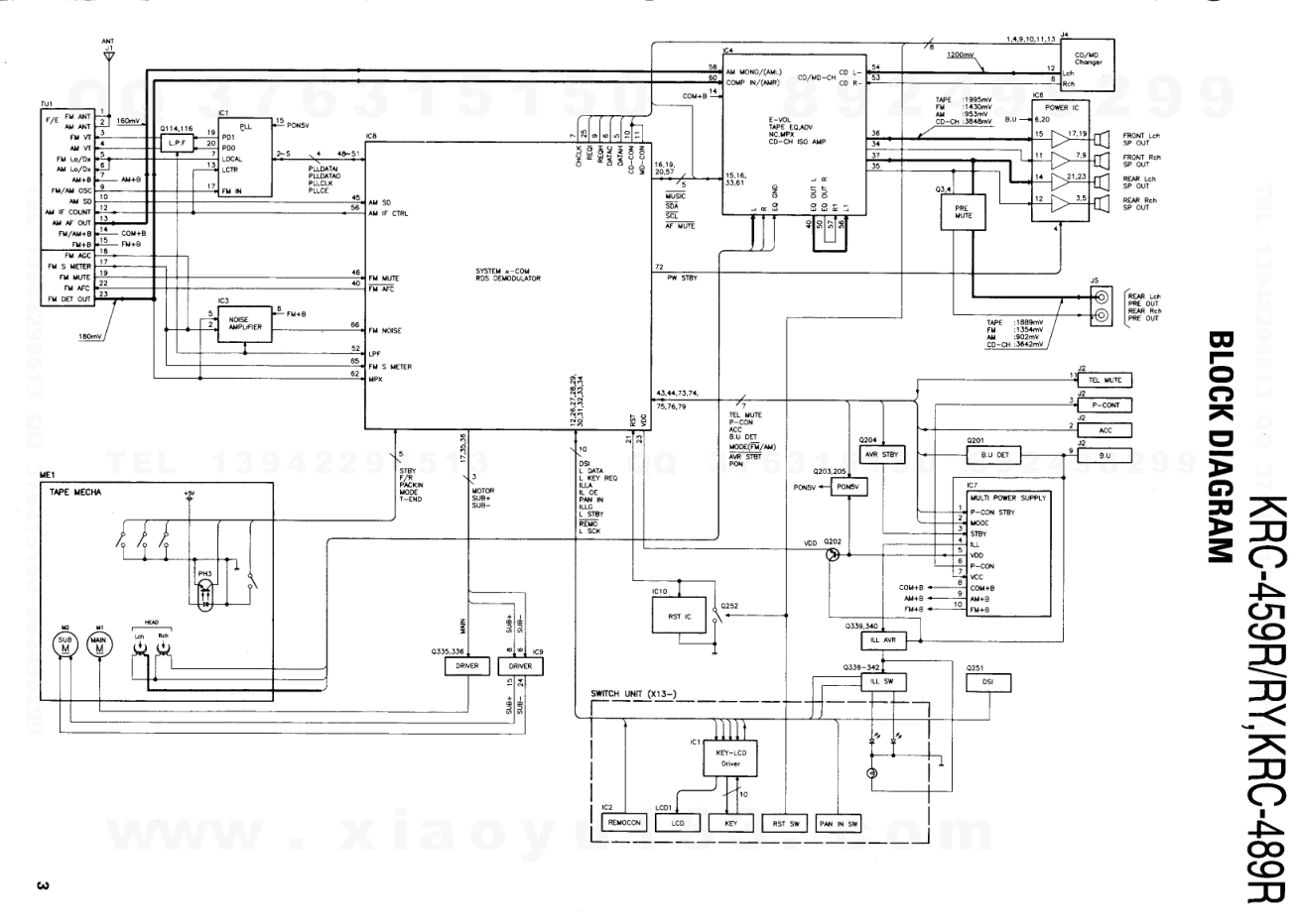 建伍KENWOOD KRC-489R磁带录放机电路图-2 建伍KENWOOD KRC-489R磁带录放机电路图-2