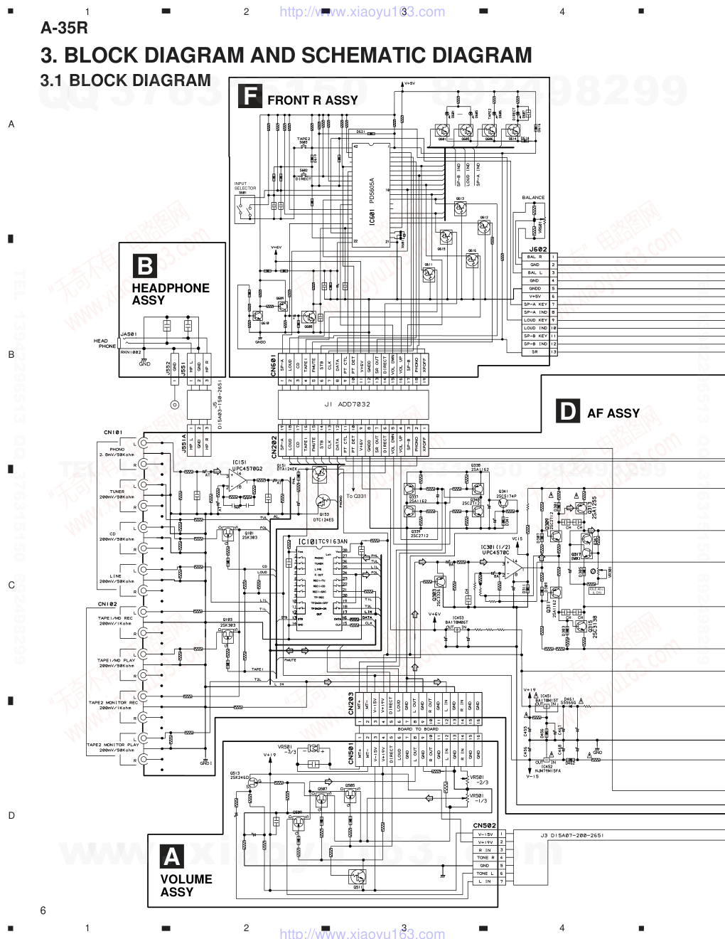 先锋PIONEER A-35R音响电路原理图-5 先锋PIONEER A-35R音响电路原理图-5