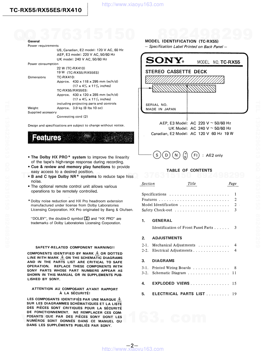 索尼SONY TC-RX55ES电路图-1