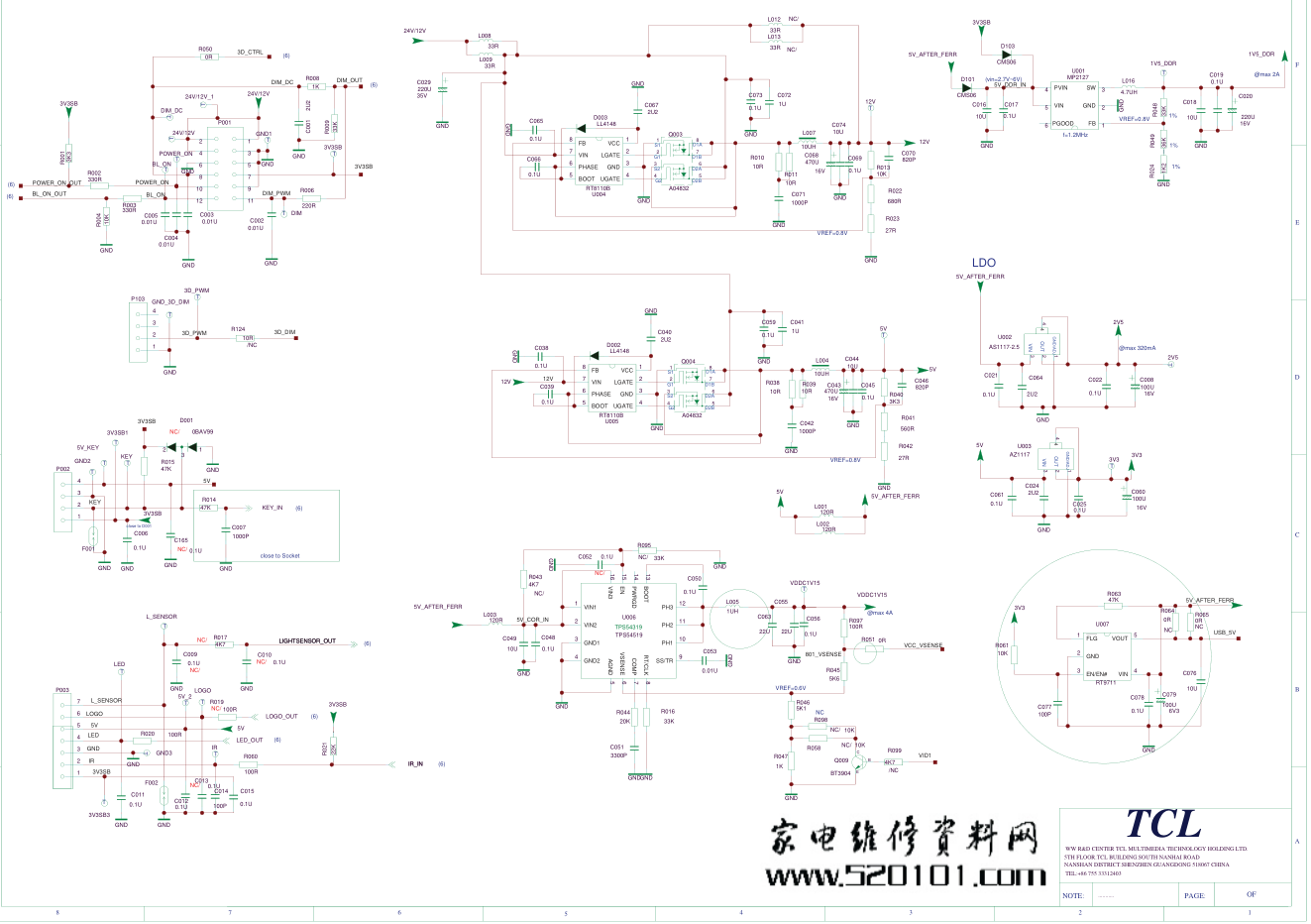 TCL L42E5500A-3D液晶电视(MS801机芯)电路原理图-1 TCL L42E5500A-3D液晶电视(MS801机芯)电路原理图-1