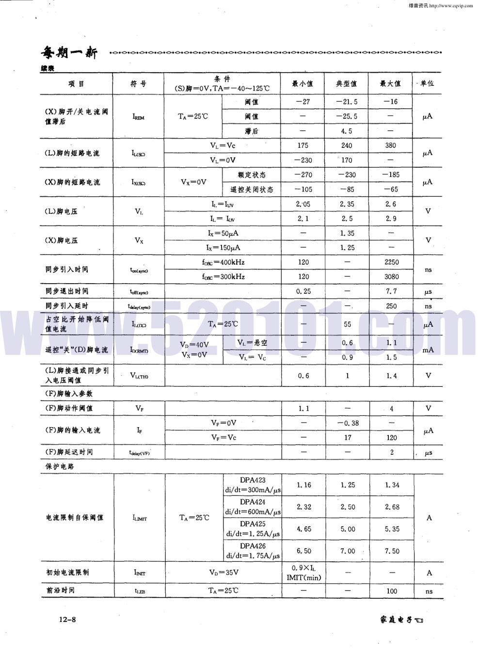 DPA系列单片开关电源DPA423~426-4 DPA系列单片开关电源DPA423~426-4