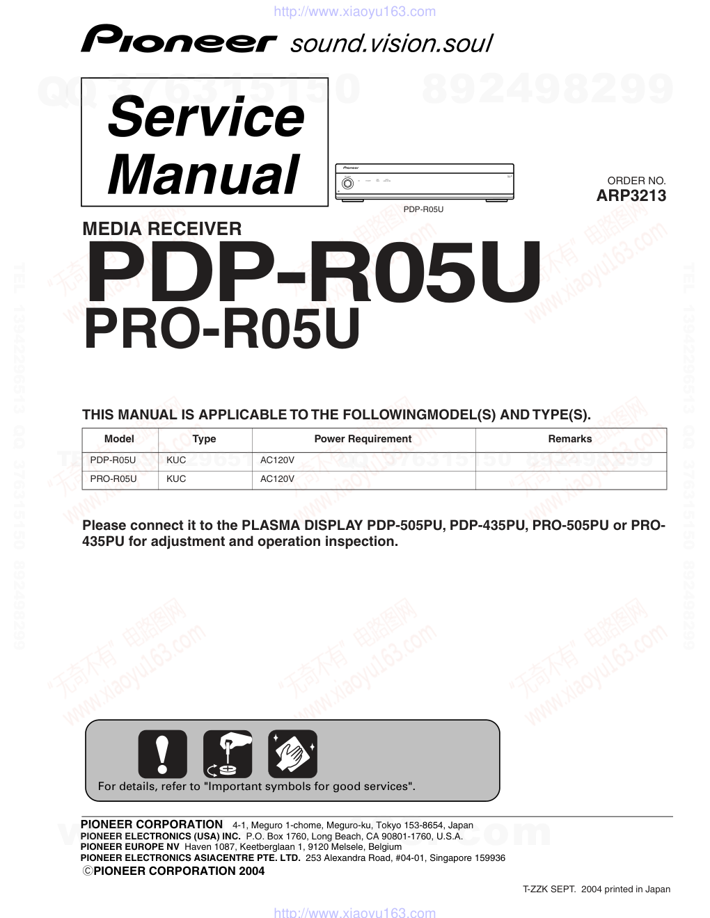 先锋PIONEER PRO-R05U音响电路图-0 先锋PIONEER PRO-R05U音响电路图-0