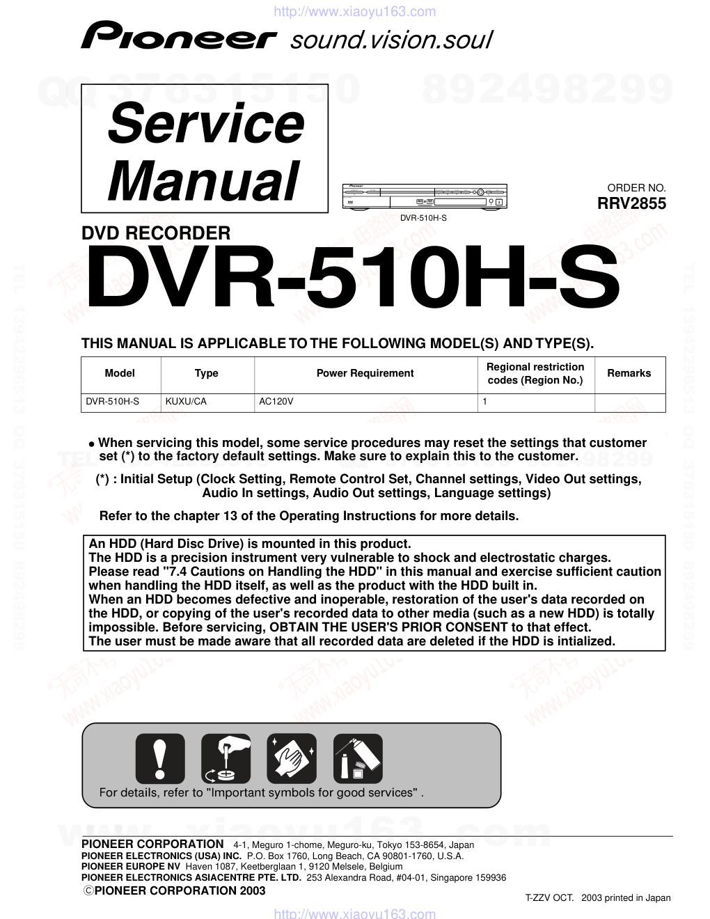 先锋PIONEER DVR-510H-S音响电路图-0