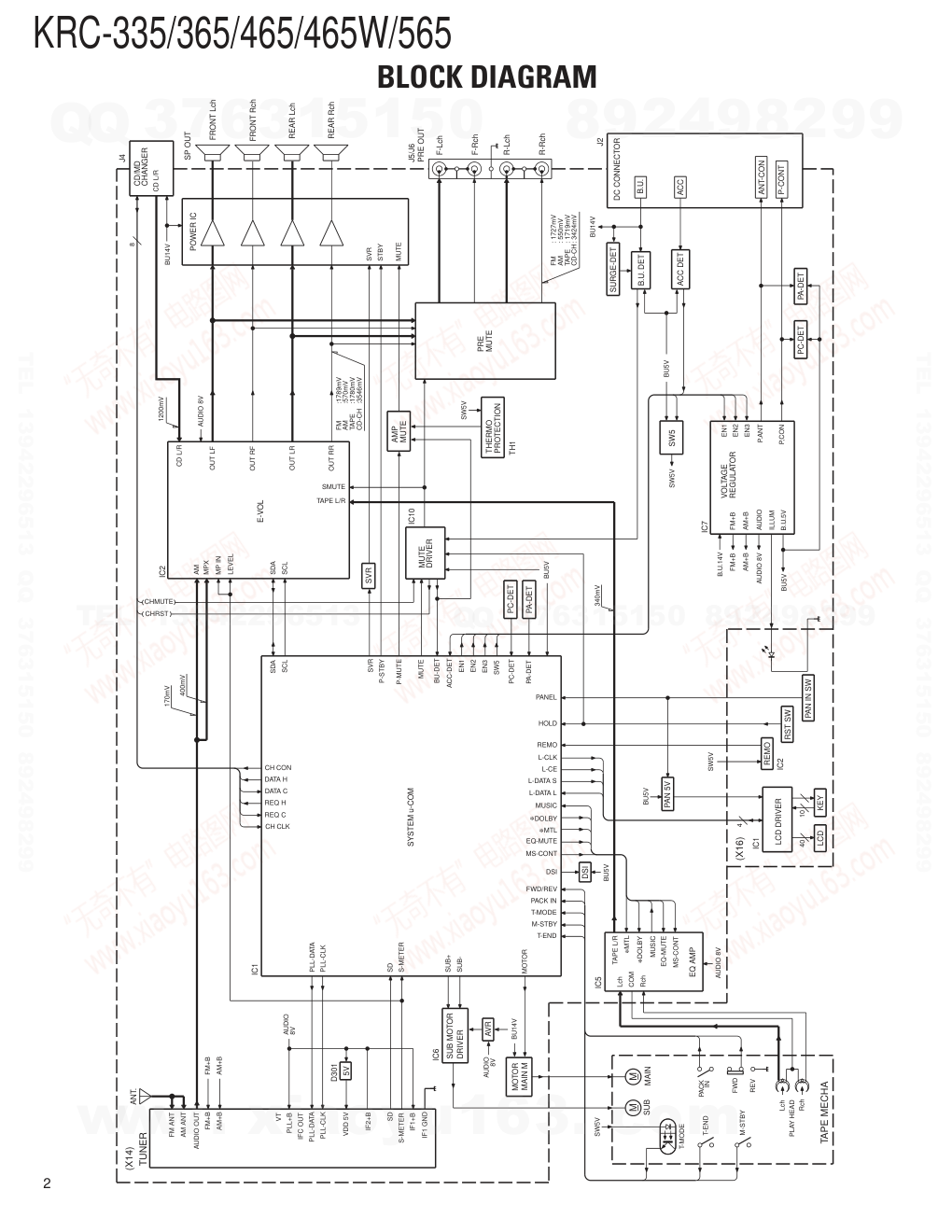 建伍KENWOOD KRC-365磁带录放机维修手册-1 建伍KENWOOD KRC-365磁带录放机维修手册-1