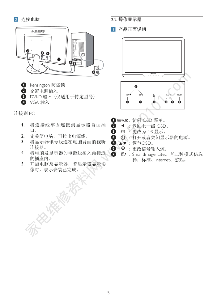 飞利浦222EL2SB93液晶显示器说明书-6 飞利浦222EL2SB93液晶显示器说明书-6