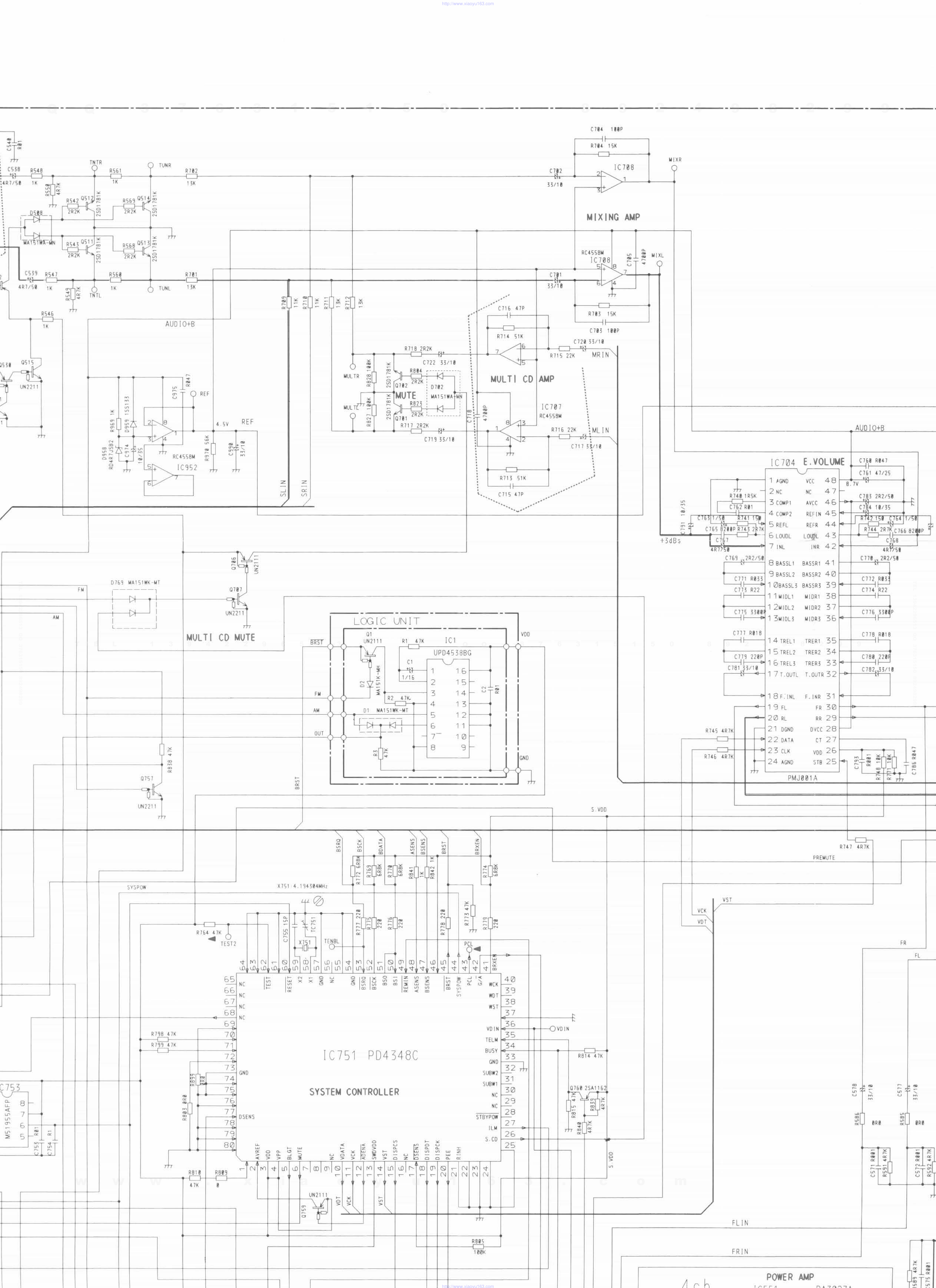 先锋PIONEER DEH-M980X1B电路图-1