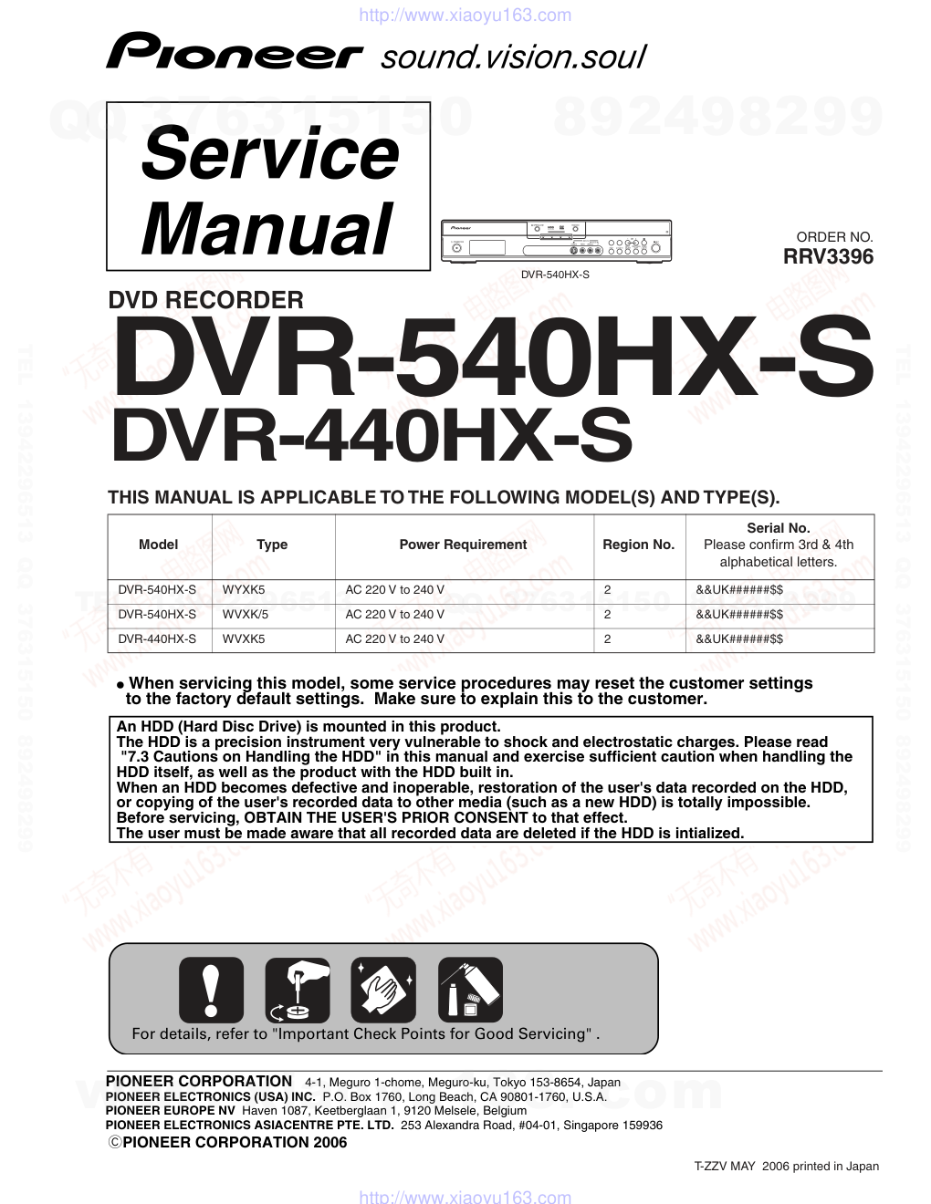 先锋PIONEER DVR-440HX-S音响电路图-0 先锋PIONEER DVR-440HX-S音响电路图-0