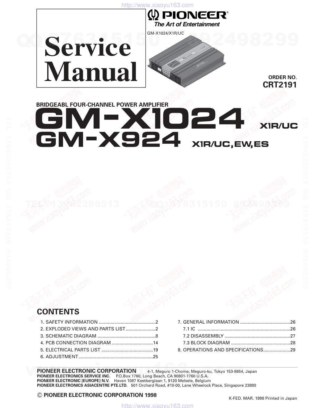 先锋PIONEER GM-X1024音响电路图-0 先锋PIONEER GM-X1024音响电路图-0