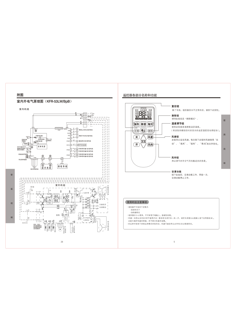 日立空调KFR-53LWBPpB型使用说明书-6