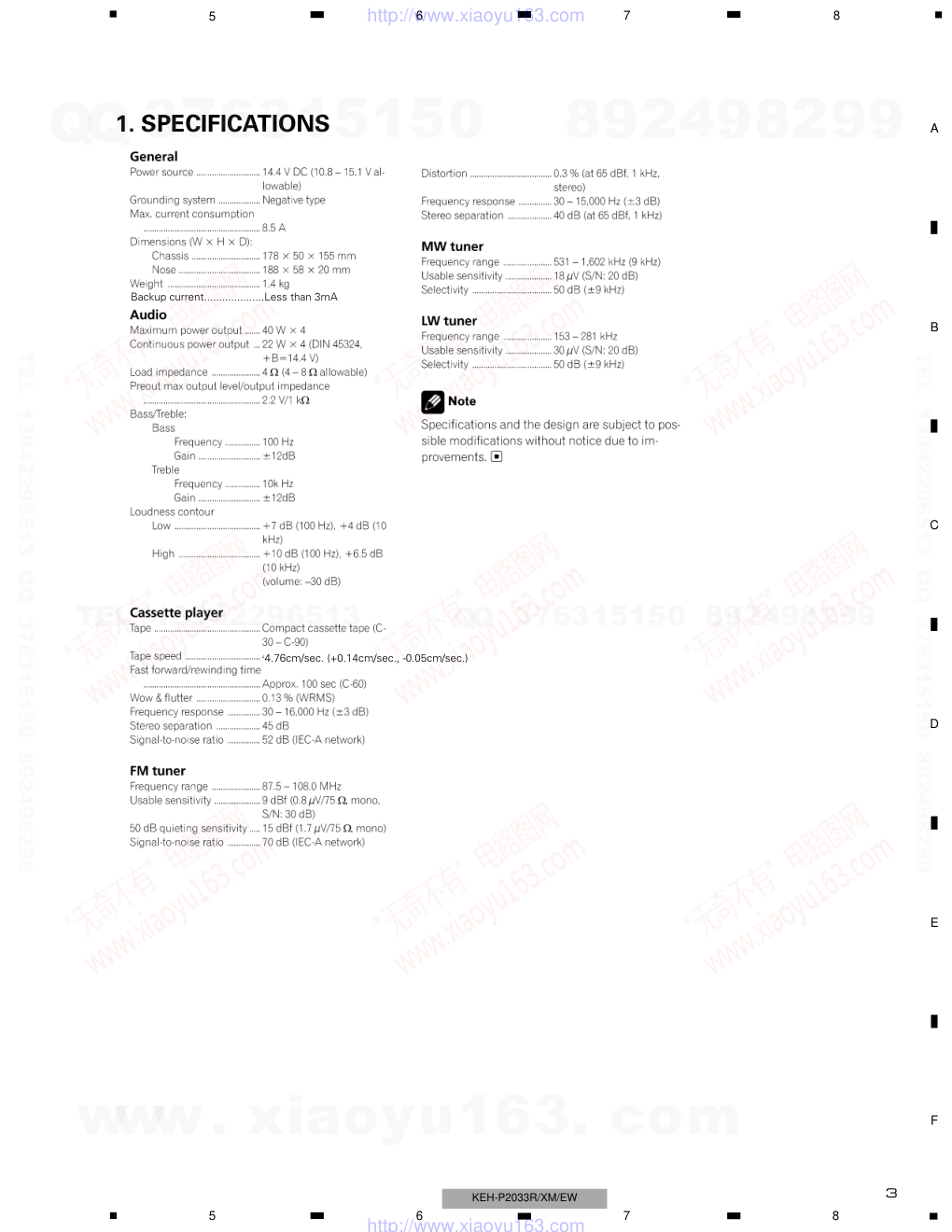 先锋PIONEER KEH-P2030音响电路图-2