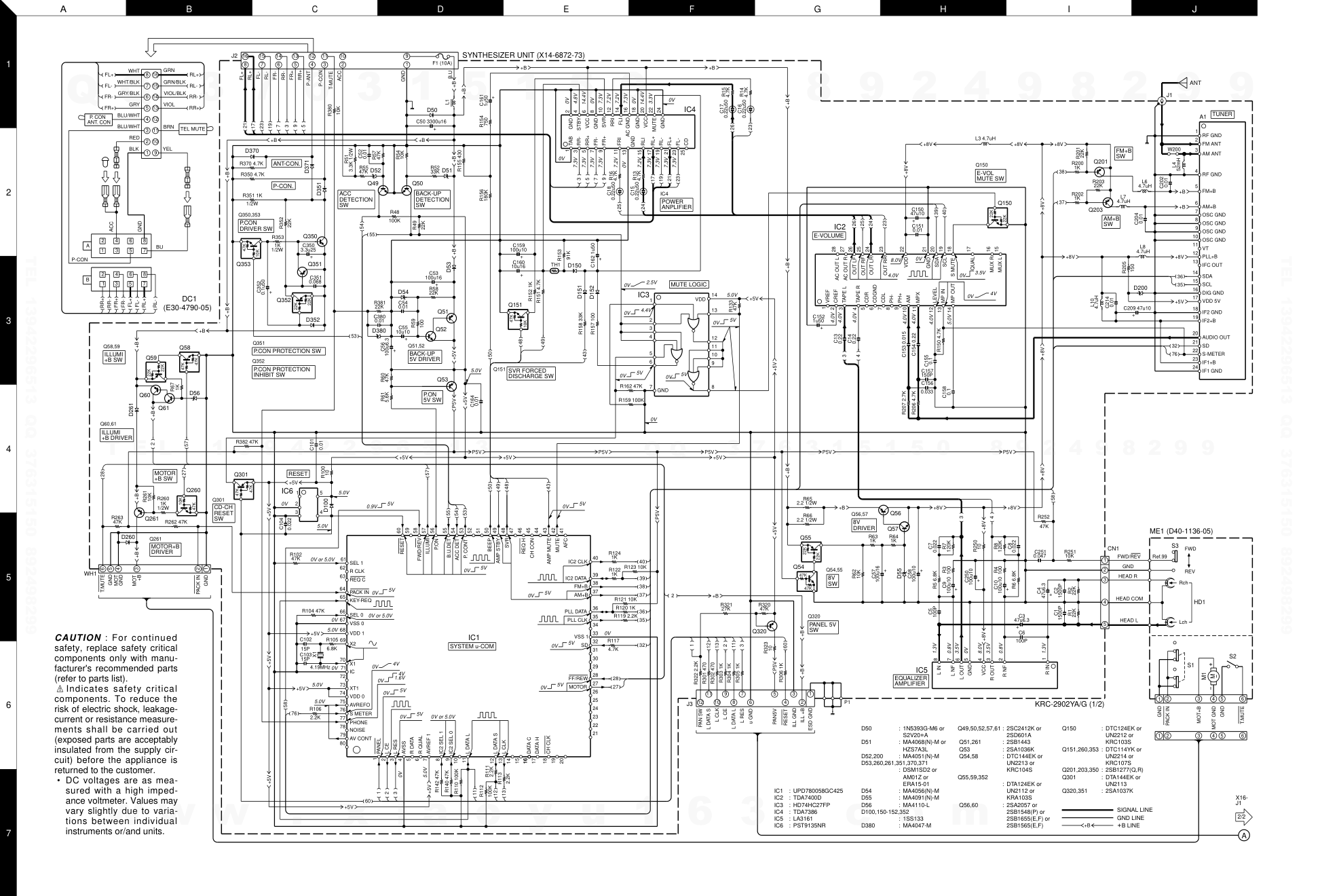建伍KENWOOD KRC-2902YA磁带录放机电路图-7 建伍KENWOOD KRC-2902YA磁带录放机电路图-7
