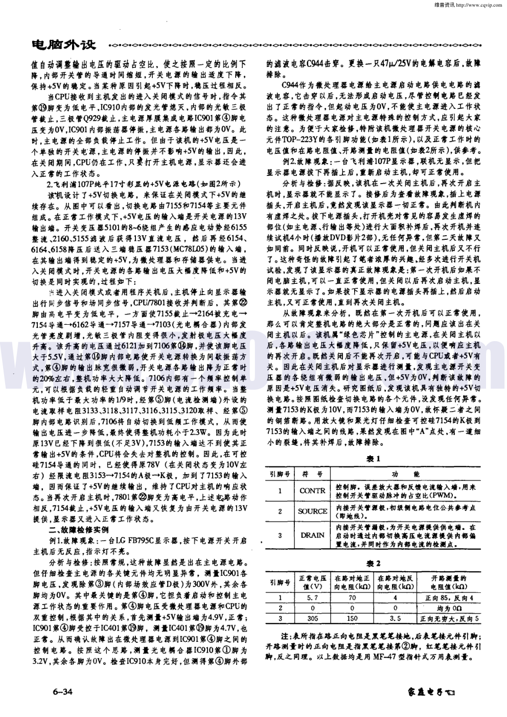 新型彩显微处理器特殊的供电方式与故障检修-1 新型彩显微处理器特殊的供电方式与故障检修-1