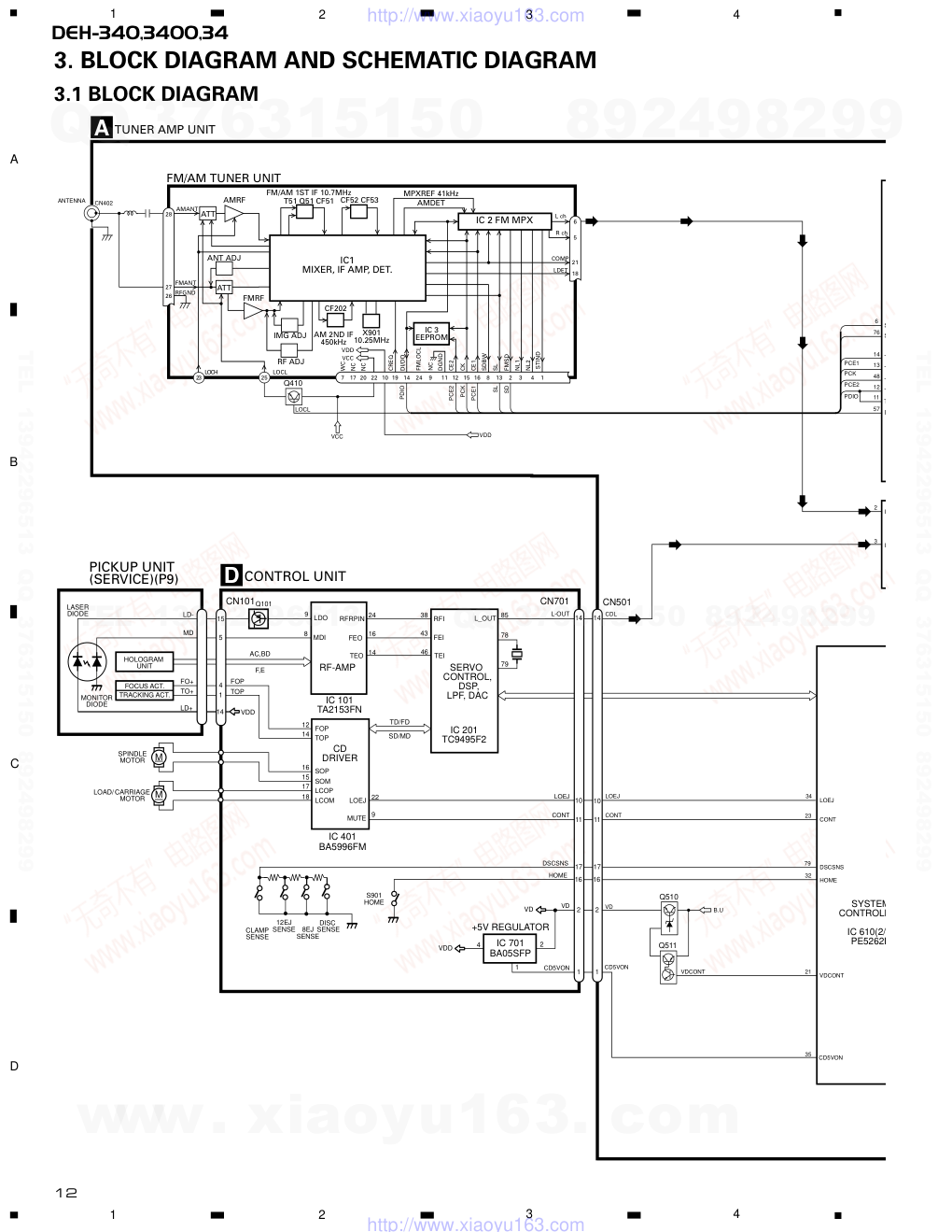 先锋PIONEER DEH-340UC电路图-1