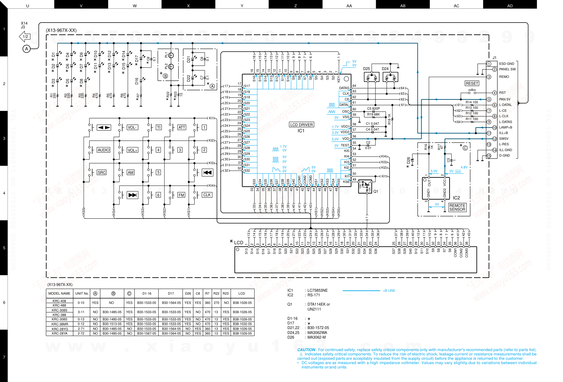 建伍KENWOOD KRC-408磁带录放机电路图-8 建伍KENWOOD KRC-408磁带录放机电路图-8