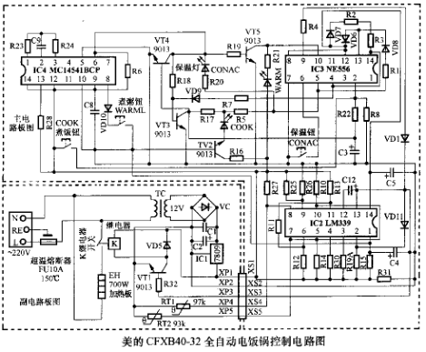 美的CFXB40-32全自动电饭煲控制板原理图-0 美的CFXB40-32全自动电饭煲控制板原理图-0
