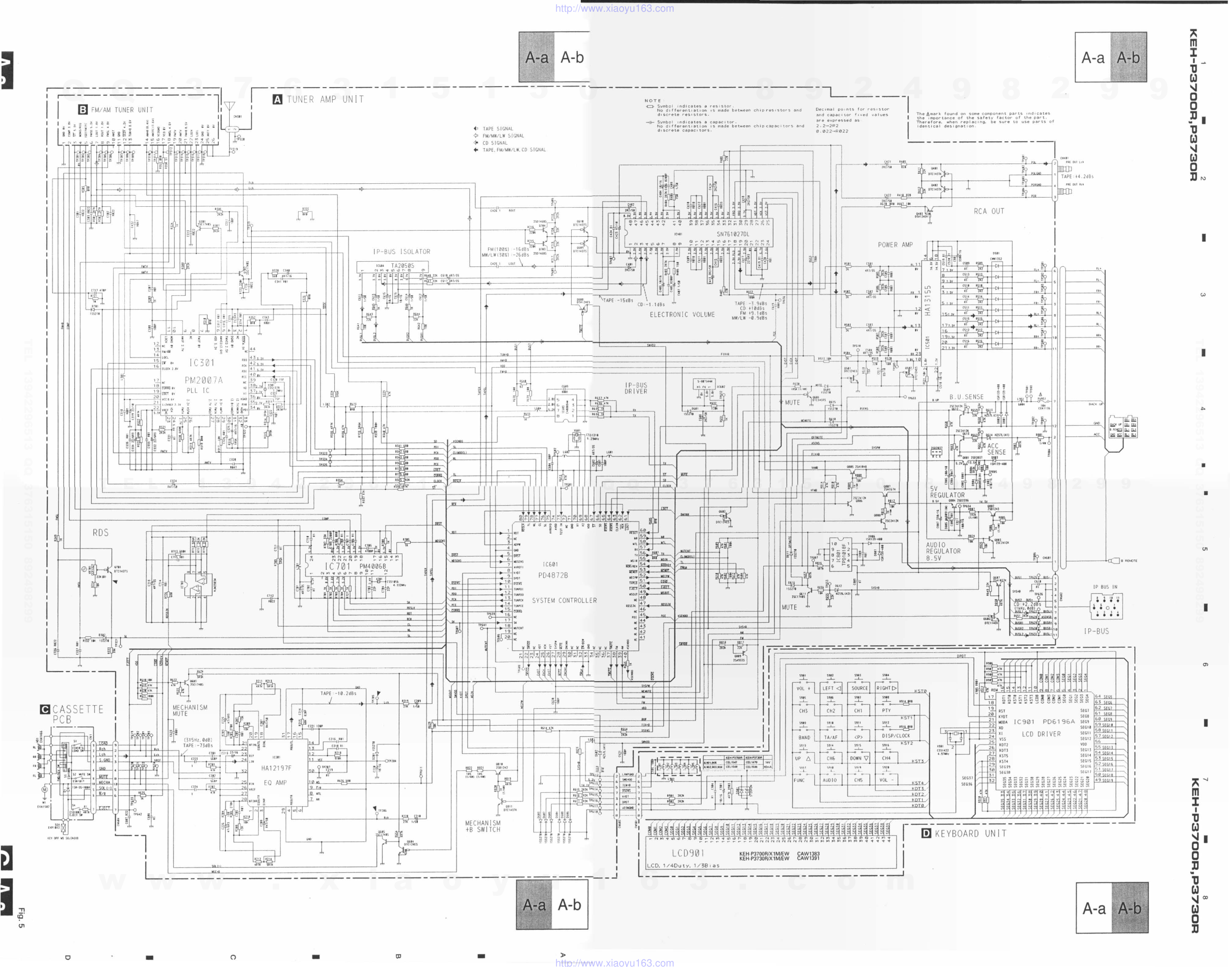 先锋PIONEER KEH-P3700R音响电路图-0 先锋PIONEER KEH-P3700R音响电路图-0