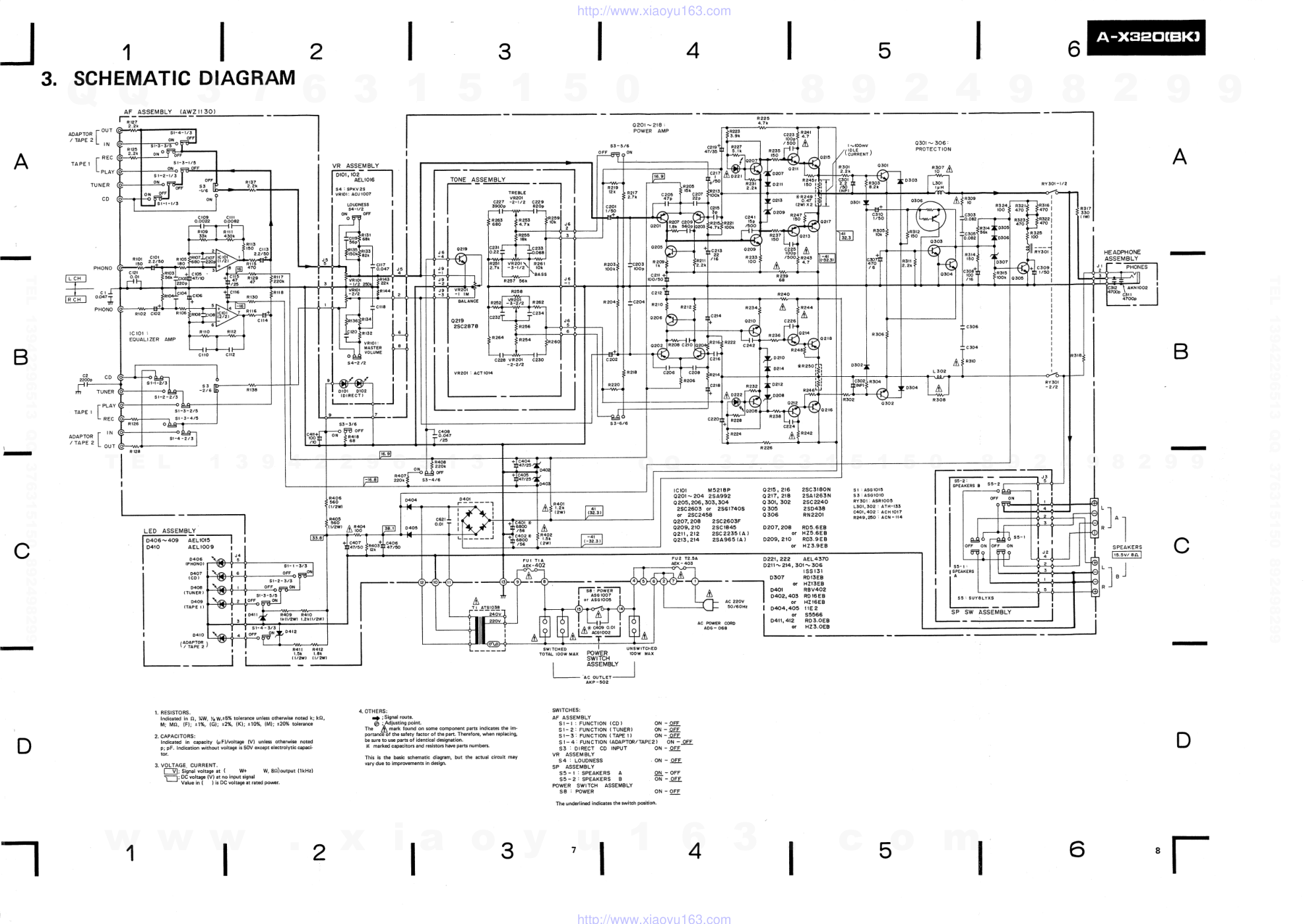 先锋PIONEER A-X320(BK)音响电路原理图-4 先锋PIONEER A-X320(BK)音响电路原理图-4