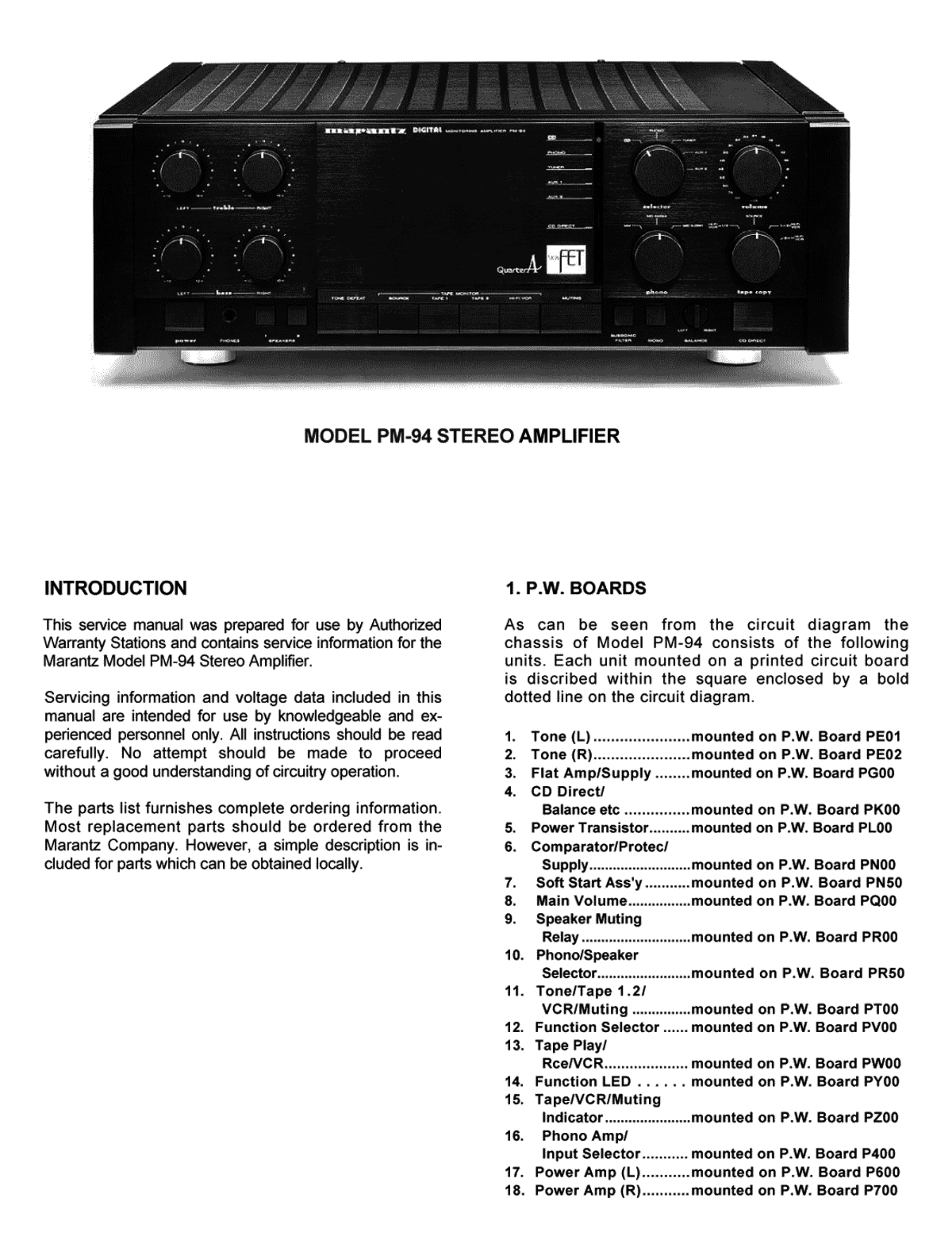 马兰士MARANTZ PM94音响电路图-3 马兰士MARANTZ PM94音响电路图-3