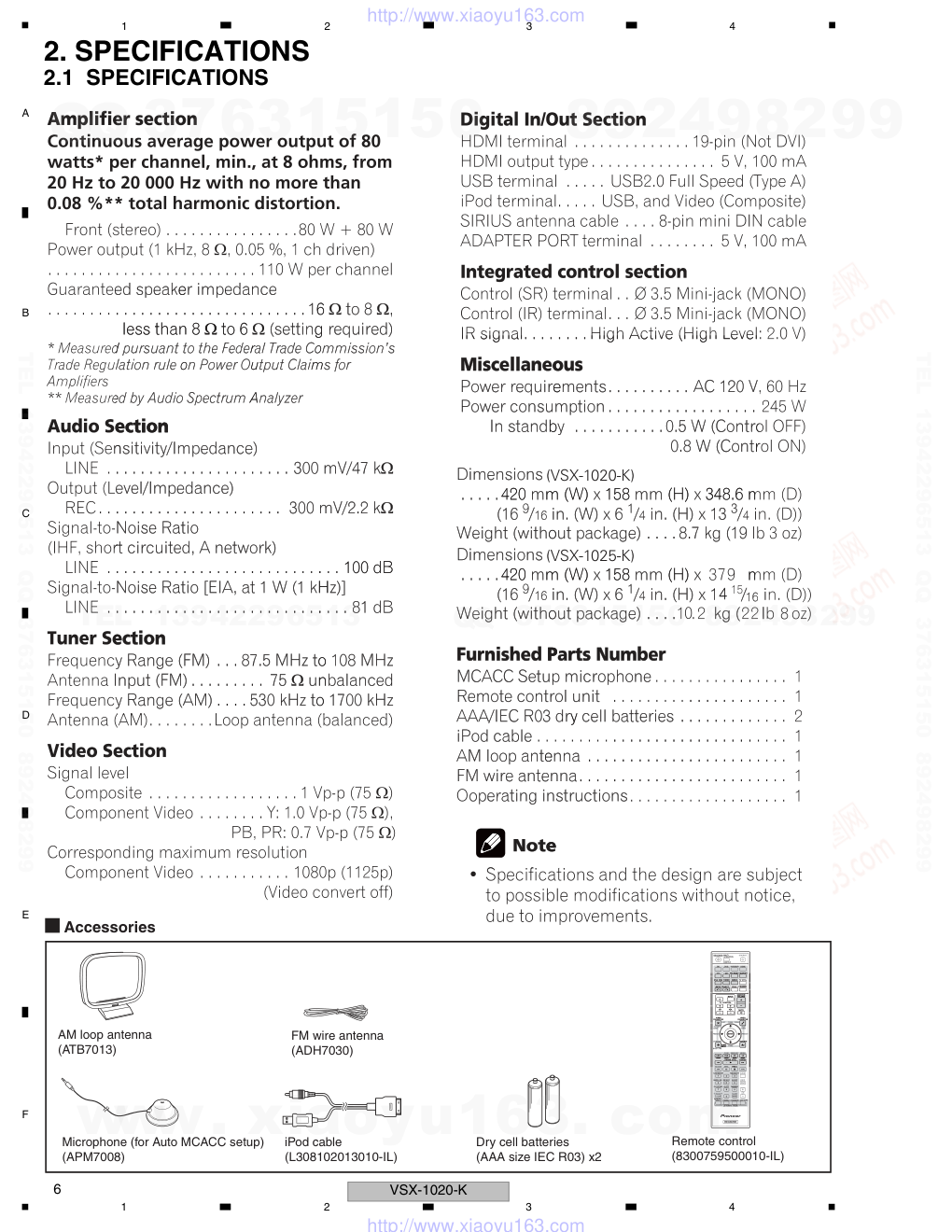 先锋PIONEER VSX-1020-K电路图-5
