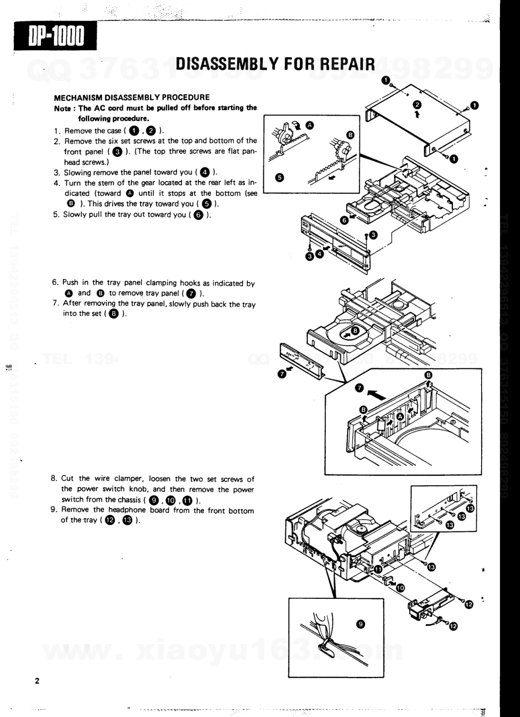 建伍KENWOOD DP-1000 CD播放机维修手册-1 建伍KENWOOD DP-1000 CD播放机维修手册-1