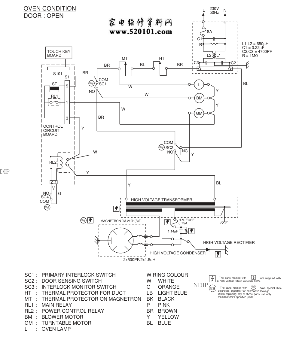 三洋EM-S354微波炉电路图-0 三洋EM-S354微波炉电路图-0