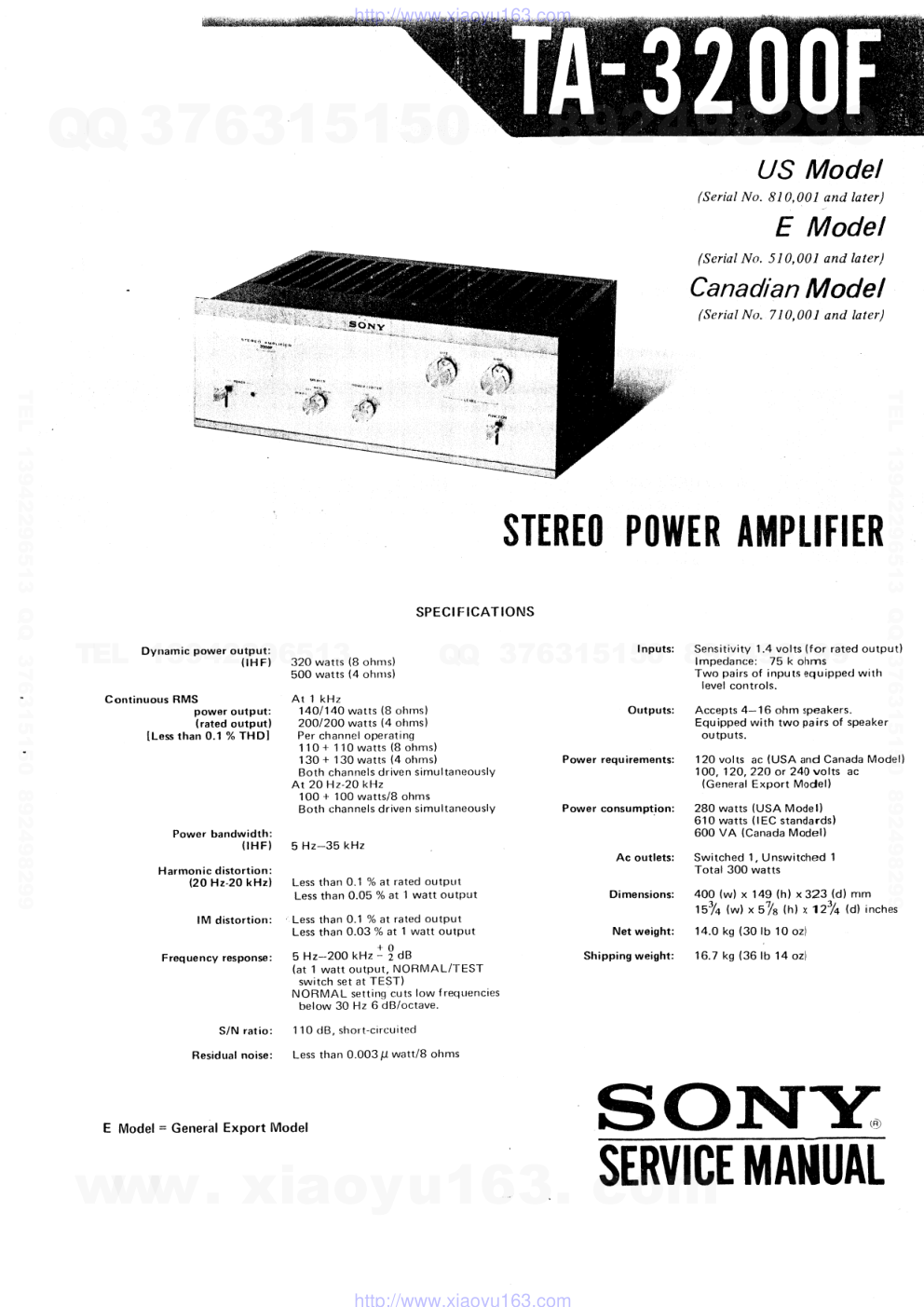 索尼SONY TA-3200F音响电路原理图-0 索尼SONY TA-3200F音响电路原理图-0