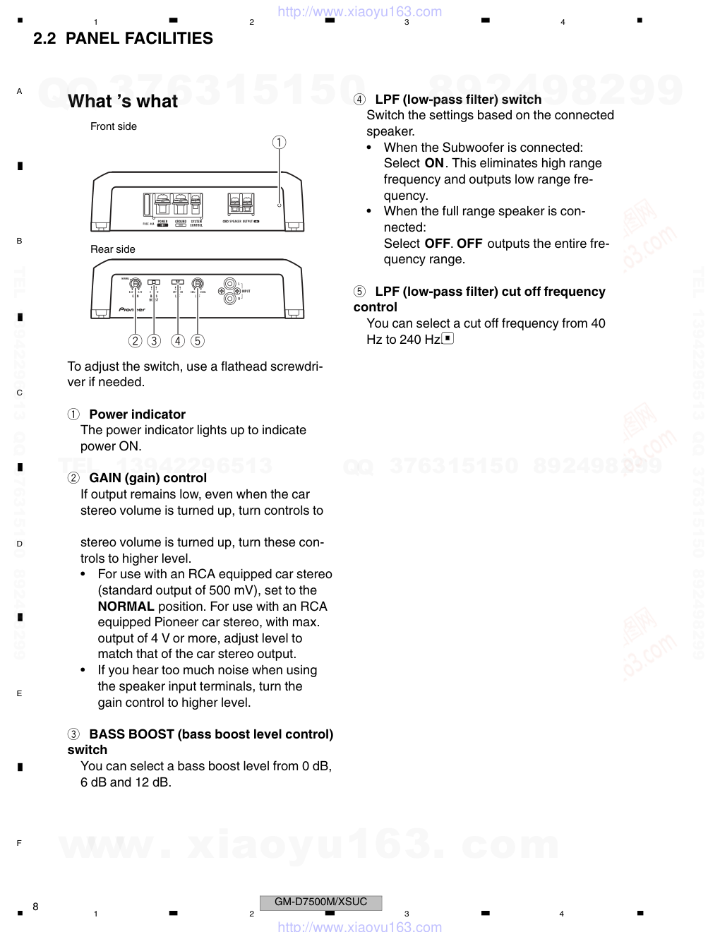 先锋PIONEER GM-D7500M音响电路图-7 先锋PIONEER GM-D7500M音响电路图-7
