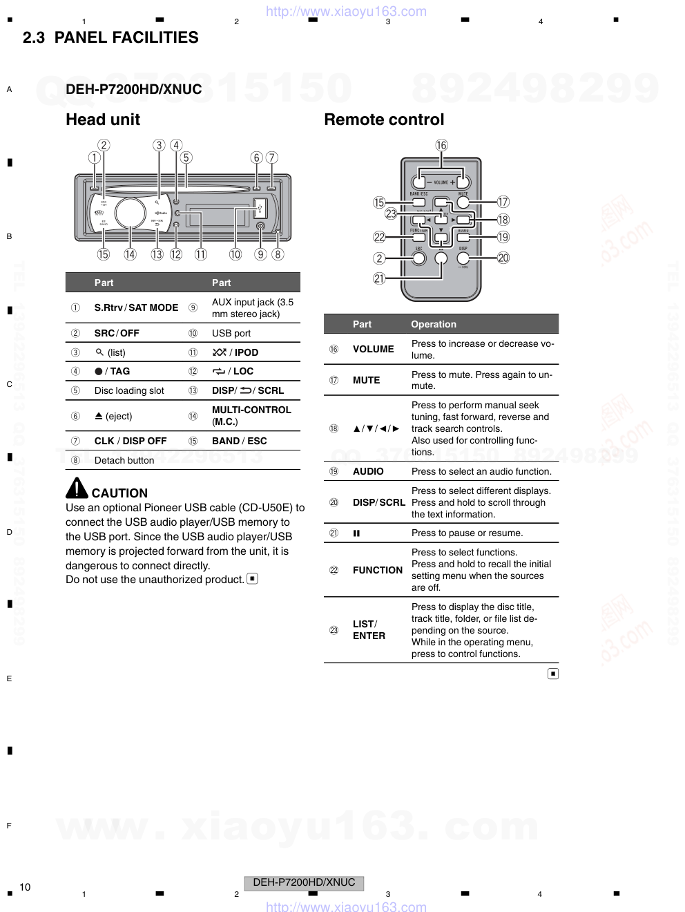 先锋PIONEER DEH-P5200HDXNUC电路图-9 先锋PIONEER DEH-P5200HDXNUC电路图-9