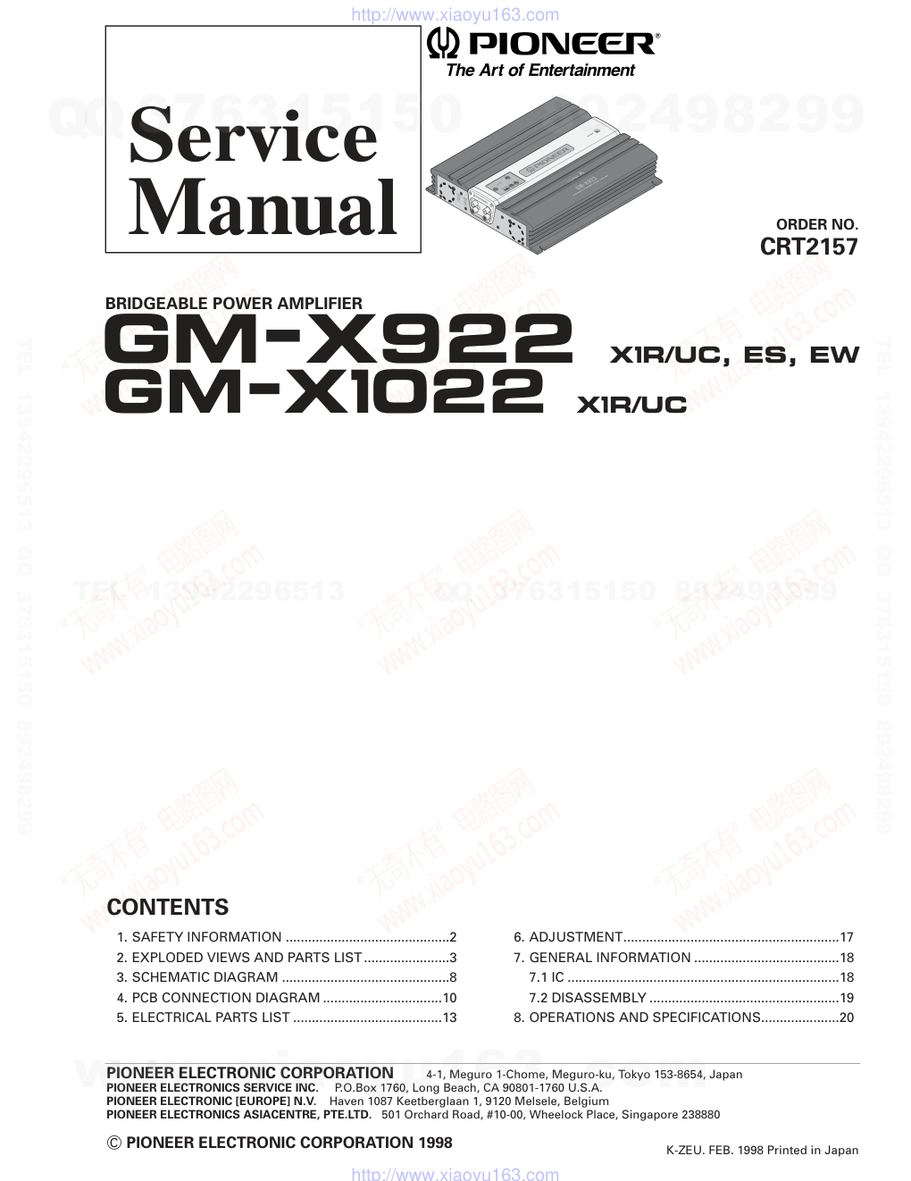 先锋PIONEER GM-X922音响电路图-0