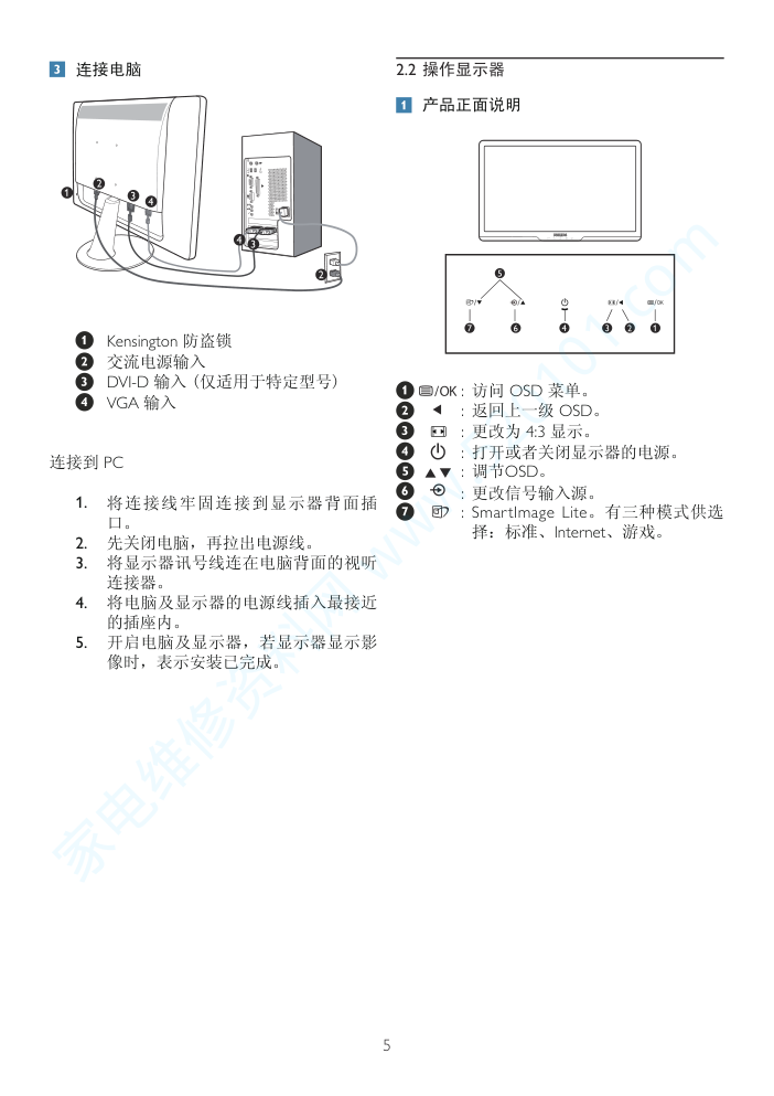 飞利浦243E2SB93液晶显示器说明书-6