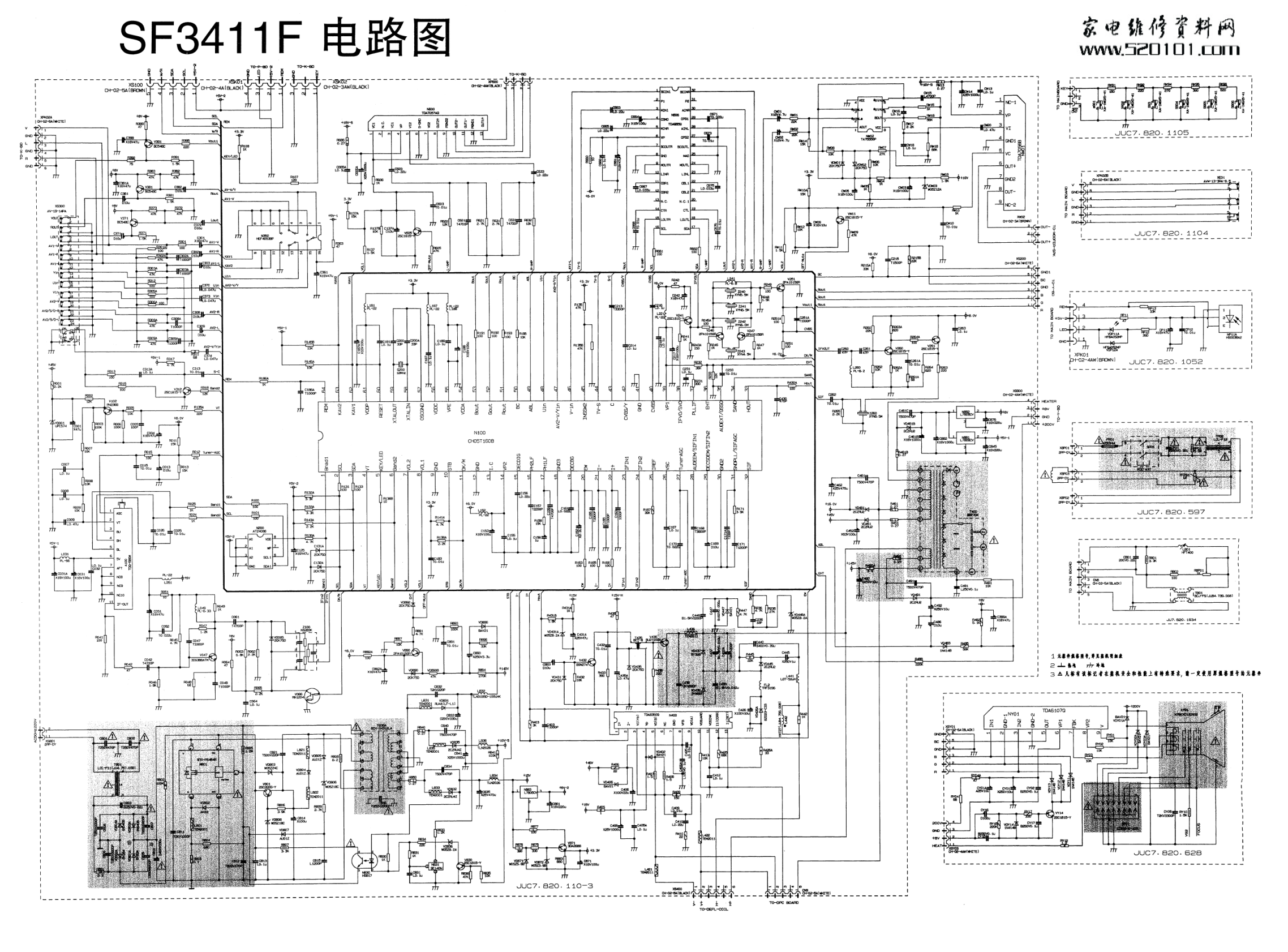 长虹SF3411F彩色电视机电路图-0 长虹SF3411F彩色电视机电路图-0