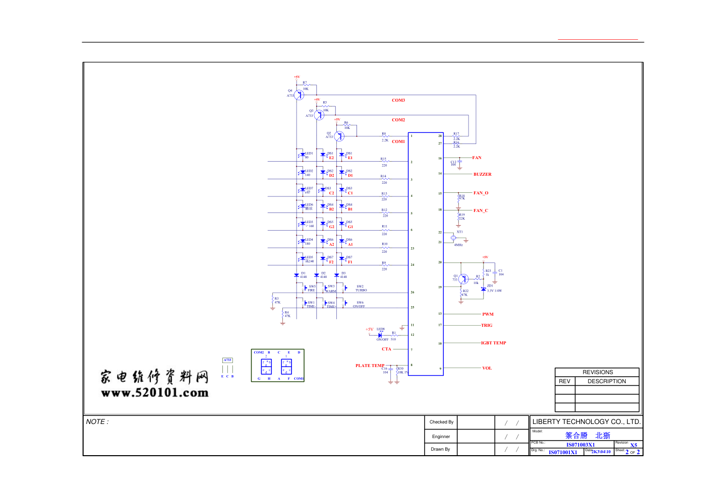 三洋电磁炉IS071003X1板电路图-0 三洋电磁炉IS071003X1板电路图-0