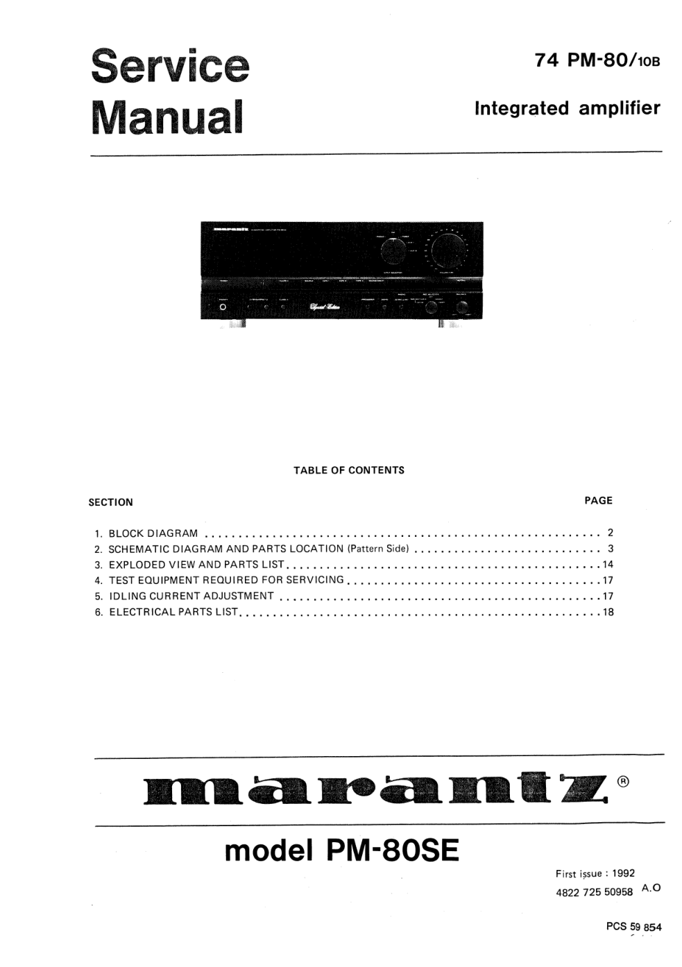 马兰士MARANTZ PM80SE音响电路图-0