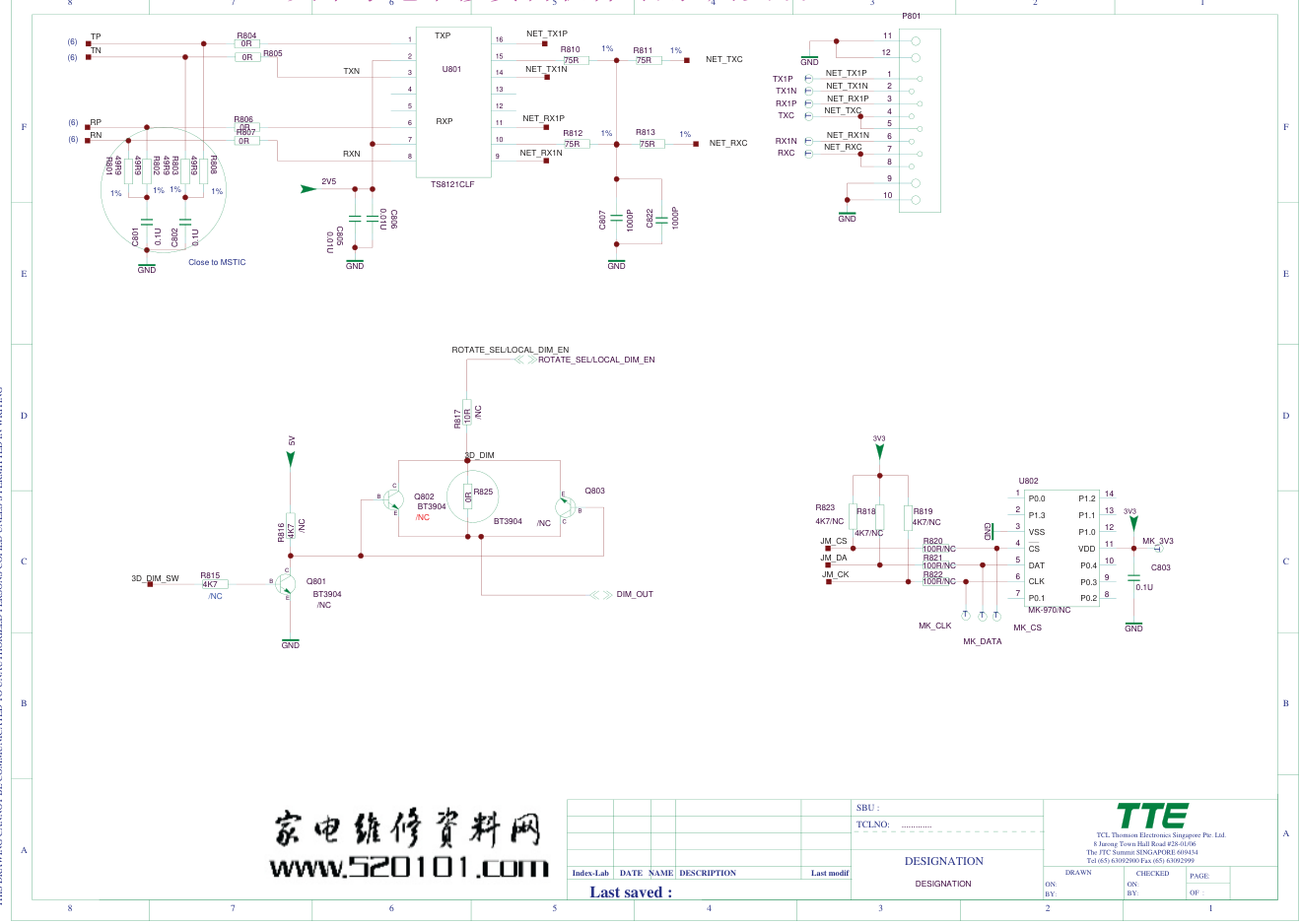 TCL L42E5500A-3D液晶电视(MS801机芯)电路原理图-9 TCL L42E5500A-3D液晶电视(MS801机芯)电路原理图-9