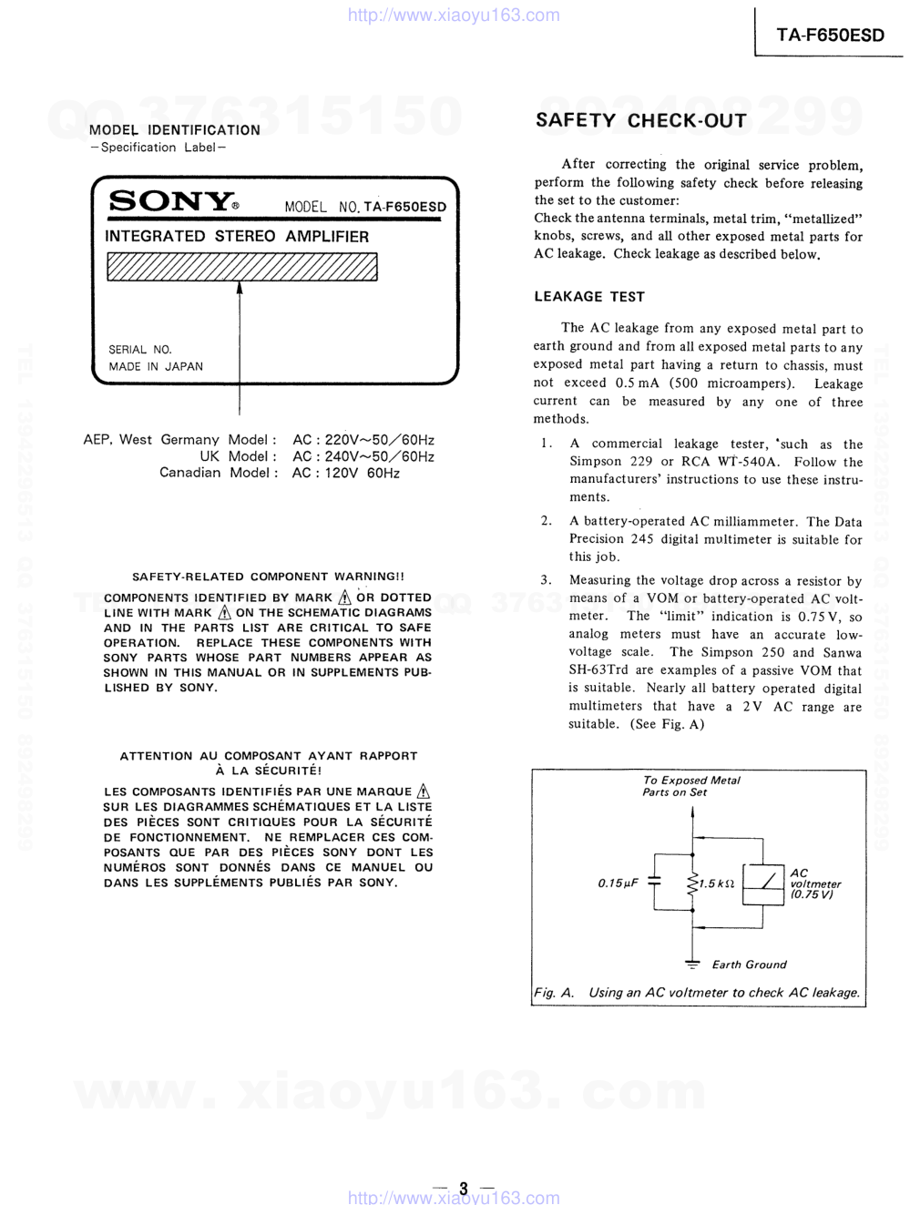 索尼SONY TA-F650ESD音响电路原理图-2 索尼SONY TA-F650ESD音响电路原理图-2
