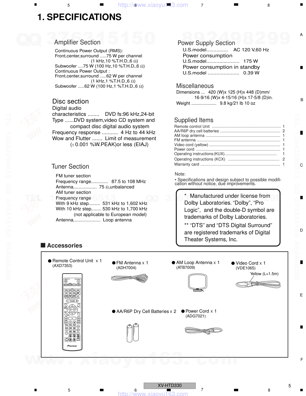 先锋PIONEER XV-HTD330电路图-4 先锋PIONEER XV-HTD330电路图-4