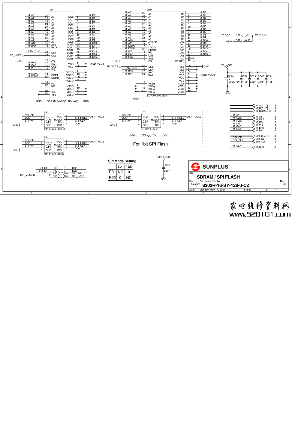 凌阳8202R方案（SPHE8202R-128）DVD电路原理图-3