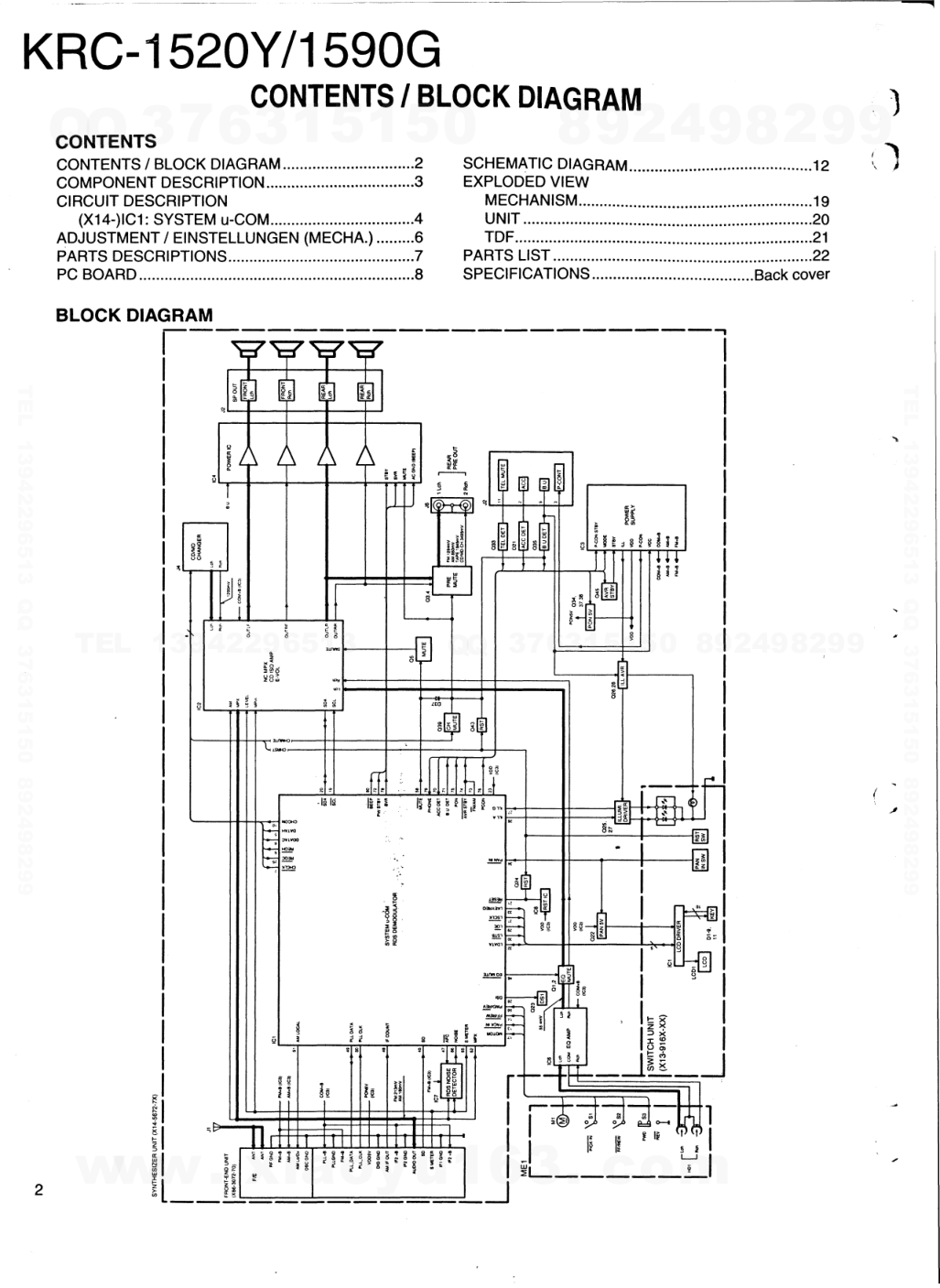 建伍KENWOOD KRC-1590G磁带录放机电路图-1 建伍KENWOOD KRC-1590G磁带录放机电路图-1