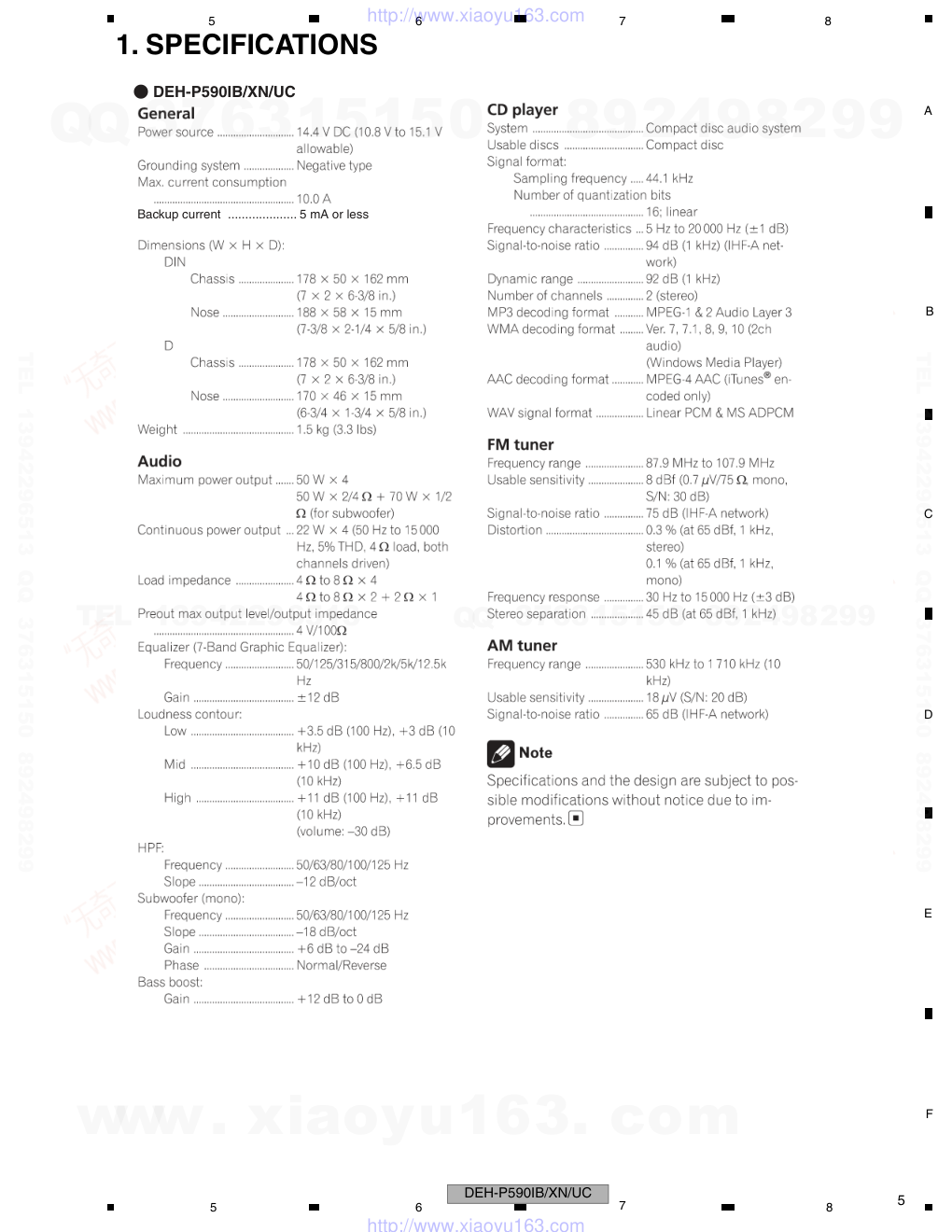 先锋PIONEER DEH-P5900IBXNUC电路图-4 先锋PIONEER DEH-P5900IBXNUC电路图-4