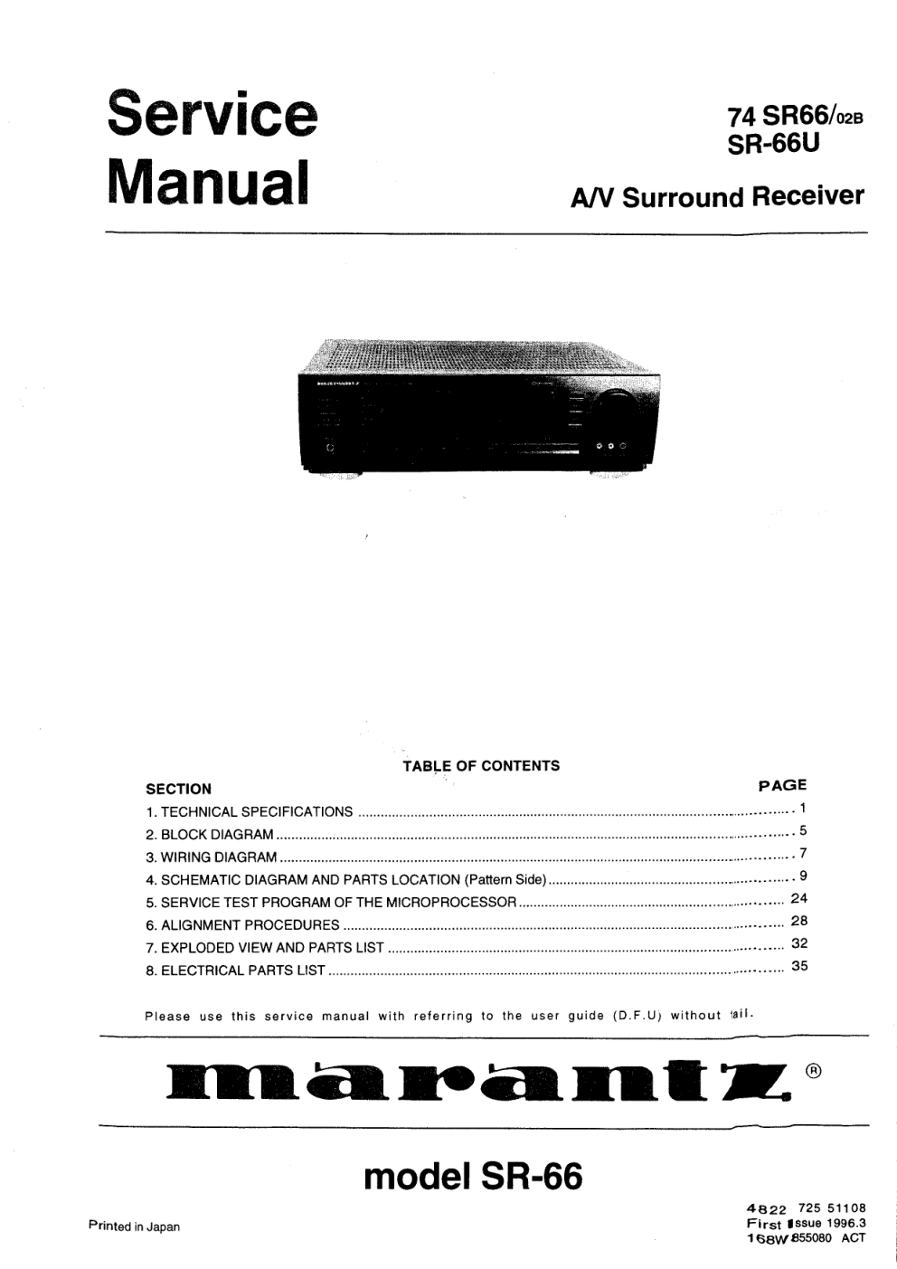 马兰士MARANTZ SR66U音响电路图-0