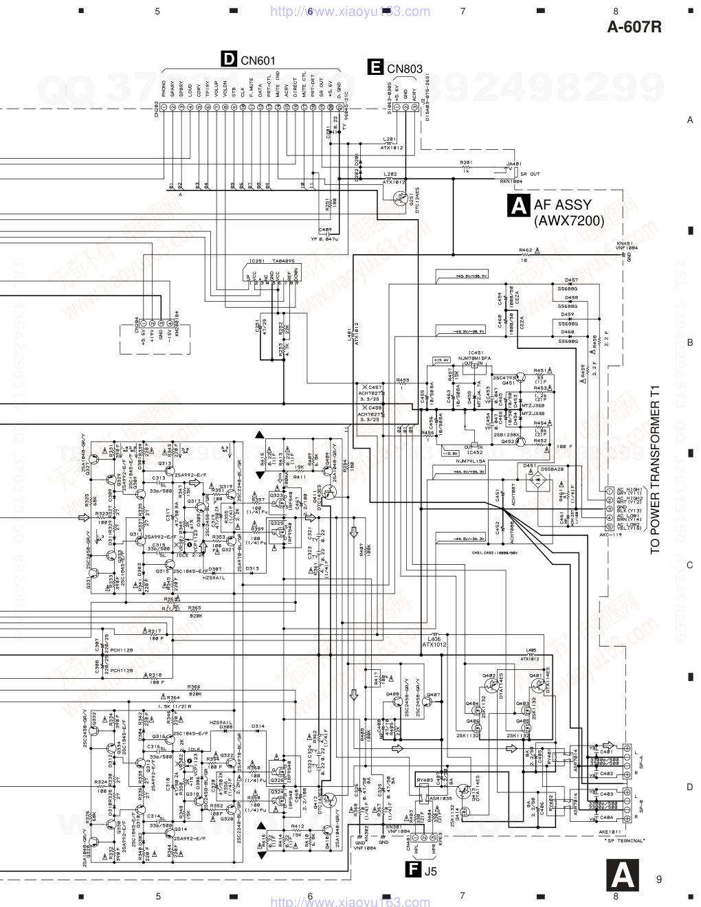 先锋PIONEER A-607R音响电路原理图-8 先锋PIONEER A-607R音响电路原理图-8