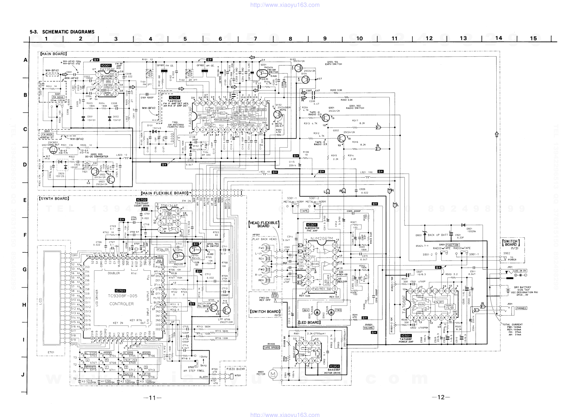 索尼SONY WM-BF62电路图-7 索尼SONY WM-BF62电路图-7