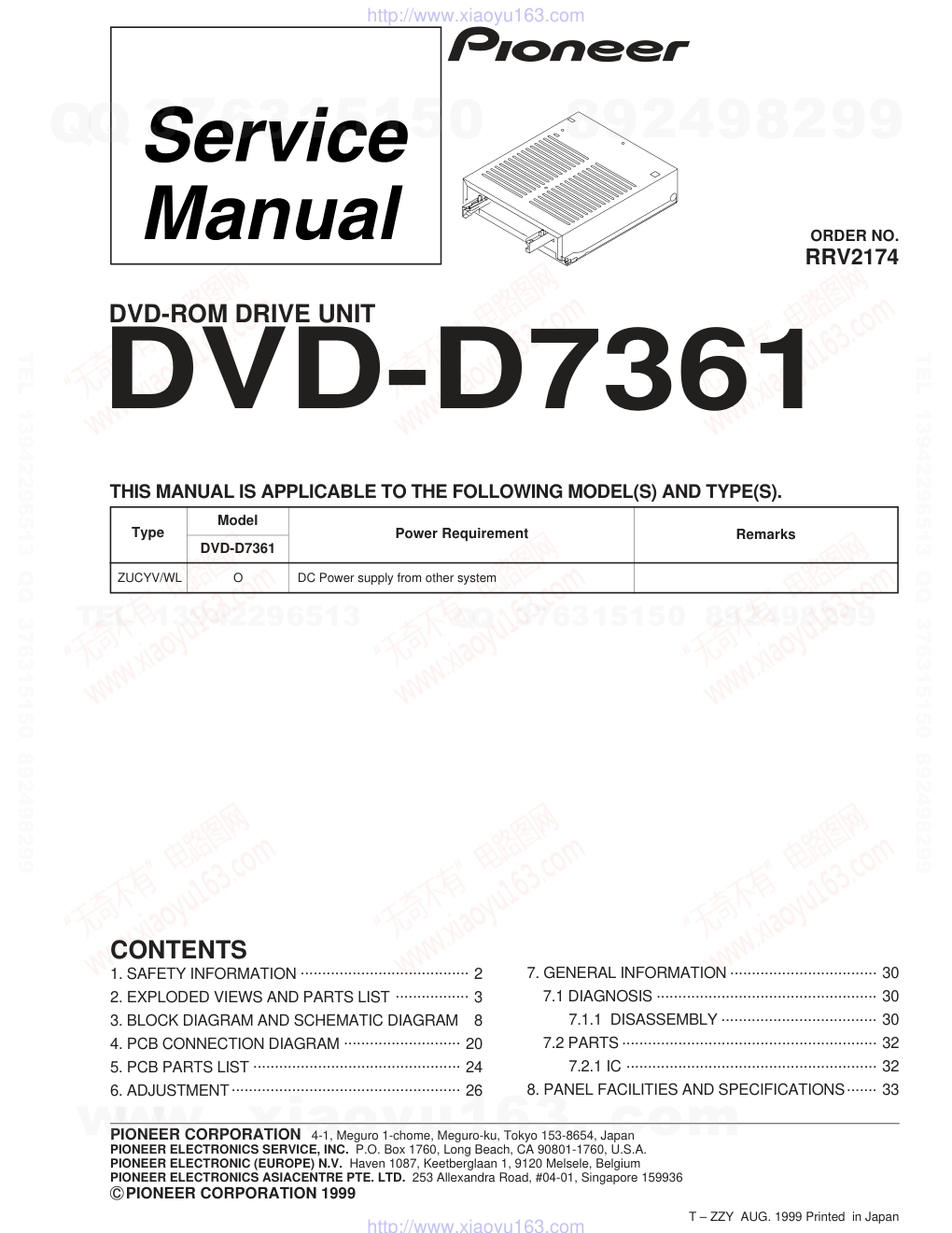 先锋PIONEER DVD-D7361电路图-0 先锋PIONEER DVD-D7361电路图-0