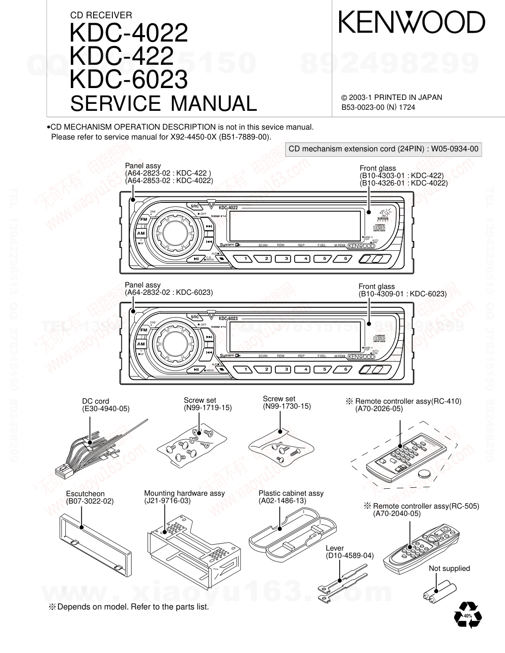 建伍KENWOOD KDC-4022 CD播放器电路图-0 建伍KENWOOD KDC-4022 CD播放器电路图-0