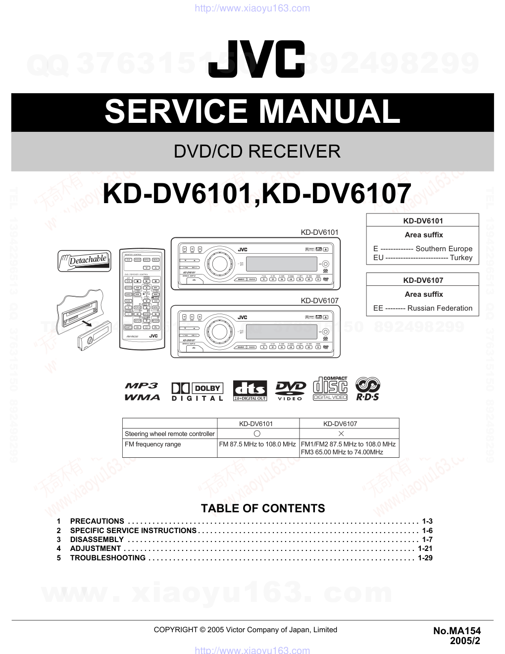 胜利JVC KD-DV6101 CDDVD播放器电路图-0 胜利JVC KD-DV6101 CDDVD播放器电路图-0
