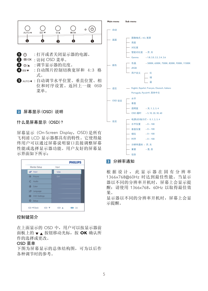 飞利浦191V2SB93液晶显示器说明书-6 飞利浦191V2SB93液晶显示器说明书-6