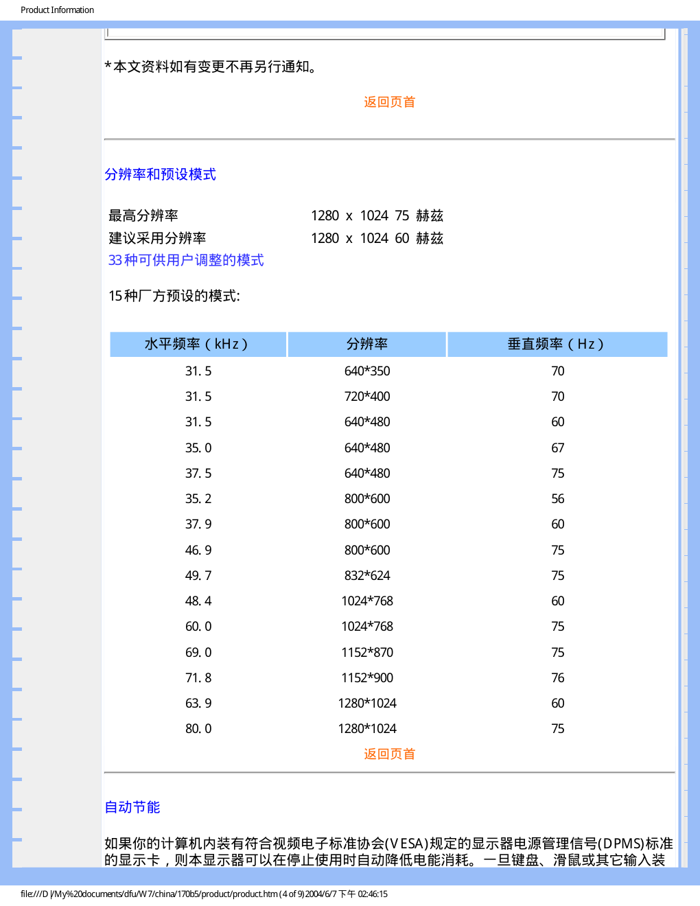 飞利浦170B5CB93液晶显示器说明书-8 飞利浦170B5CB93液晶显示器说明书-8