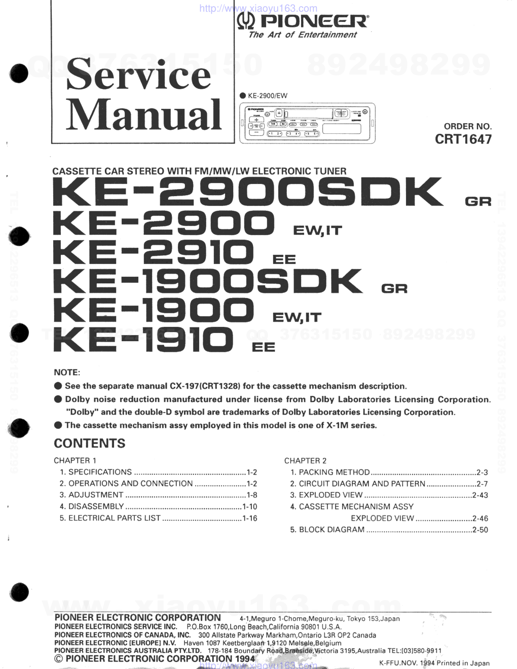 先锋PIONEER KE-2900音响电路图-0